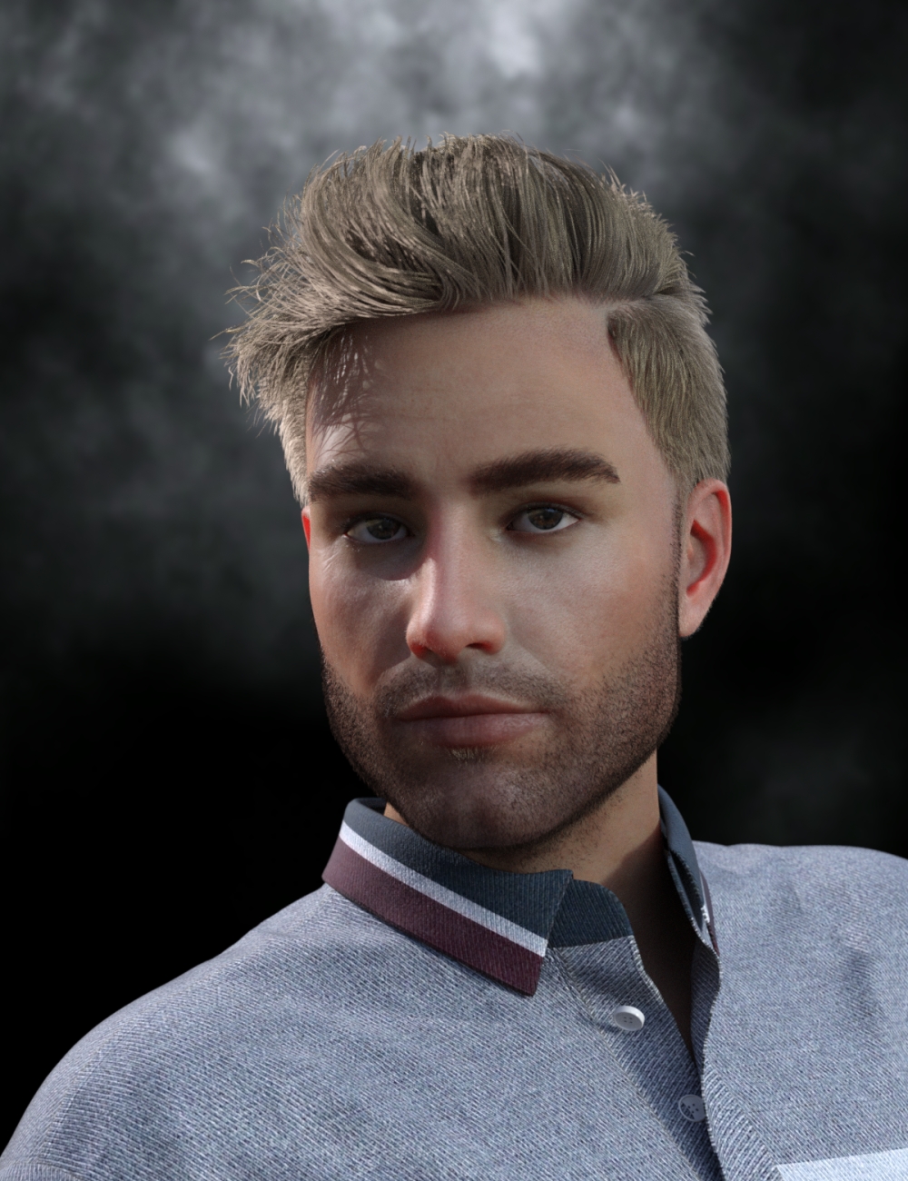 Remy Front Flipped Hair for Genesis 8 and 8.1 Males