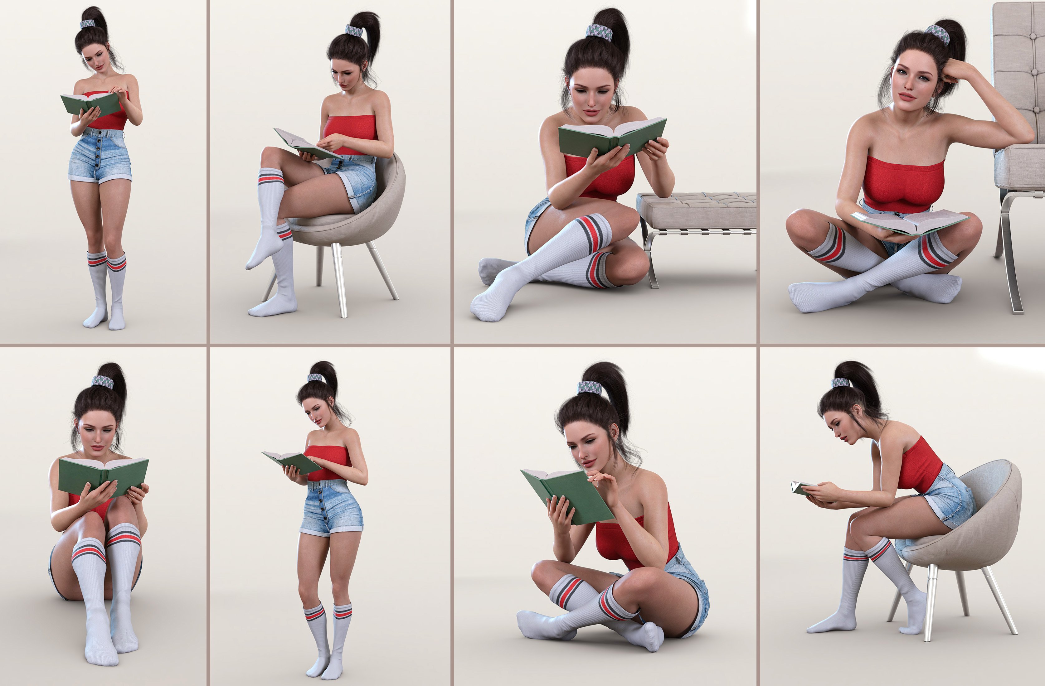 Z My Favorite Book Prop and Pose Mega Set by: Zeddicuss, 3D Models by Daz 3D