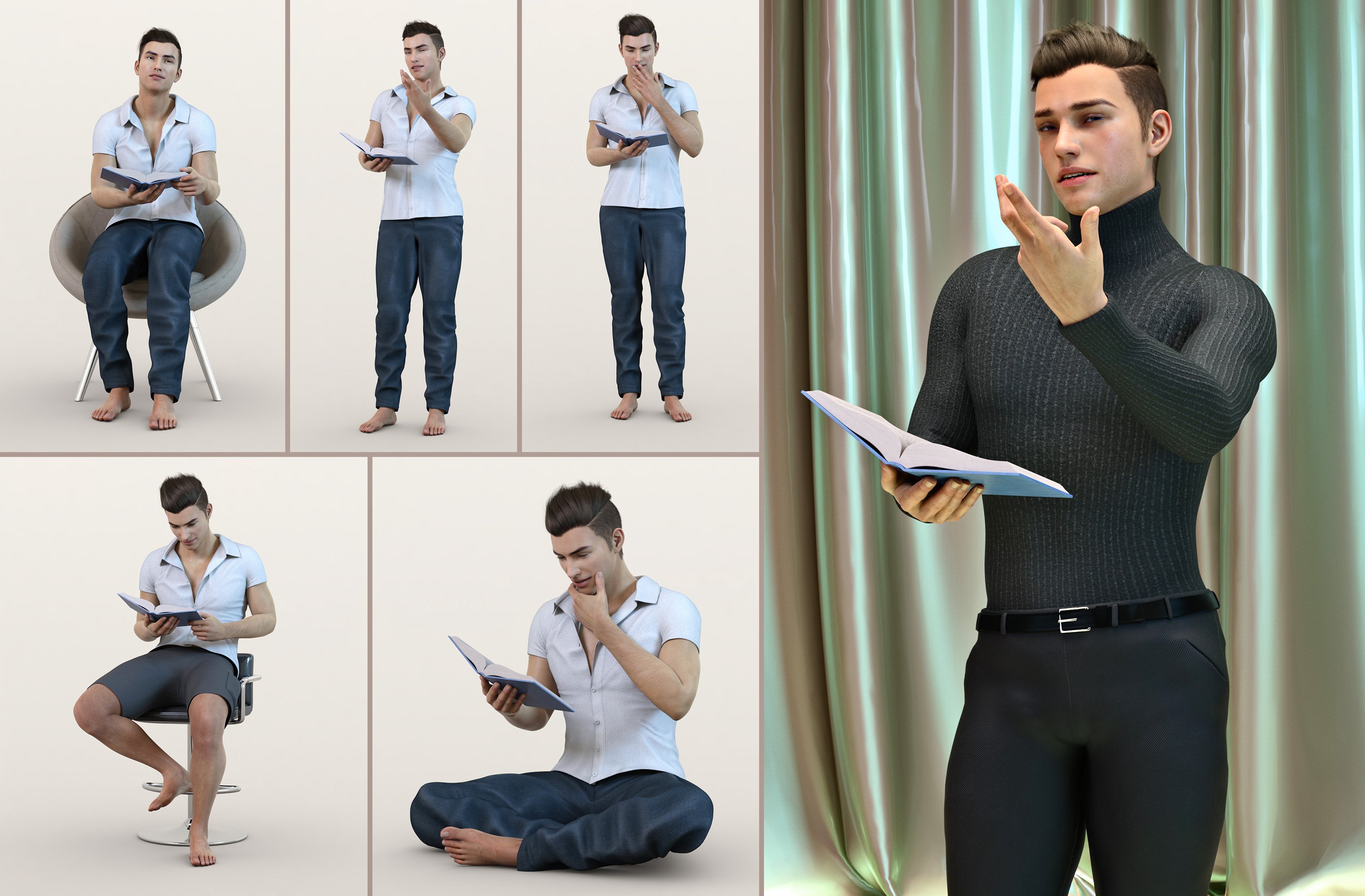 Z My Favorite Book Prop and Pose Mega Set Z My Favorite Book Prop and Pose Mega Set by: Zeddicuss, 3D Models by Daz 3D