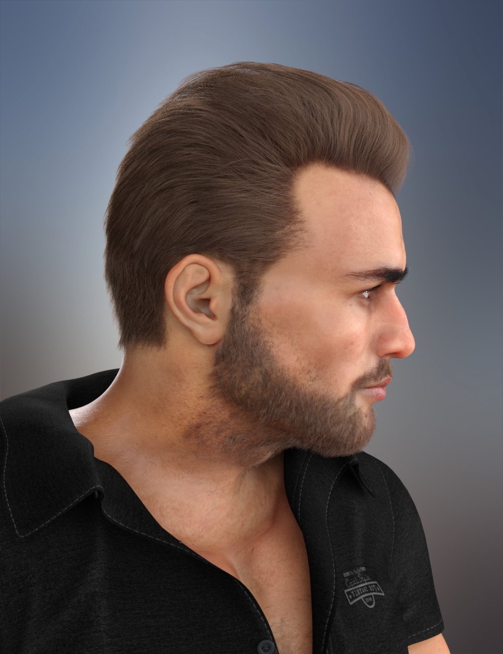 Redz dForce Matteo Hair and Beard for Genesis 8 and 8.1 Male by: RedzStudio, 3D Models by Daz 3D
