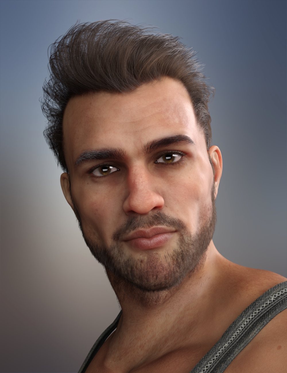 Redz dForce Matteo Hair and Beard for Genesis 8 and 8.1 Male by: RedzStudio, 3D Models by Daz 3D