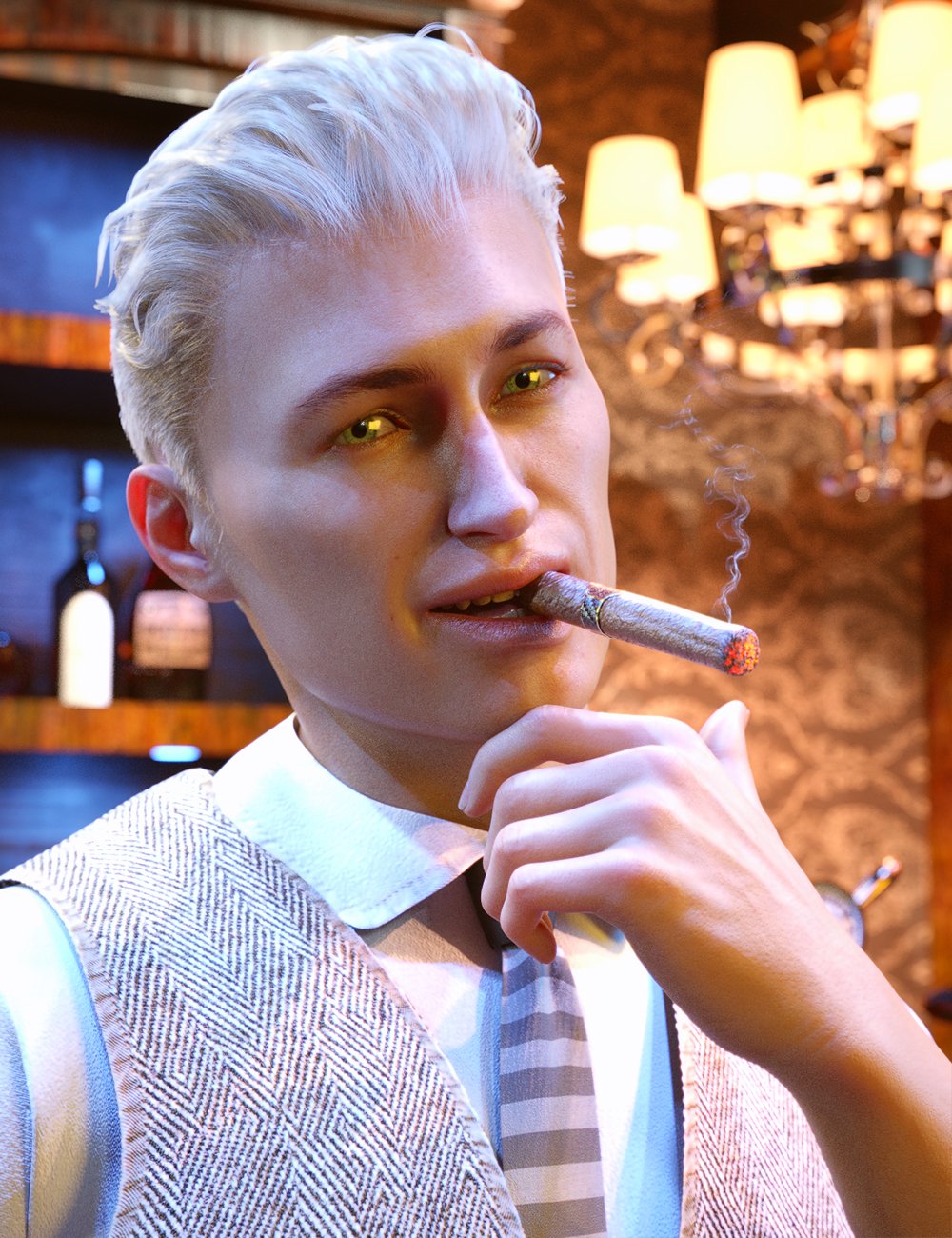 Smoking Paraphernalia - Cigar for Genesis 8 and 8.1 by: Sixus1 Media, 3D Models by Daz 3D