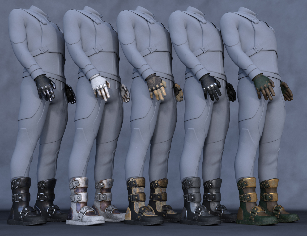 Panther Outfit Boots and Gloves for Genesis 8 and 8.1 Male by: Barbara BrundonUmblefuglyShox-Design, 3D Models by Daz 3D