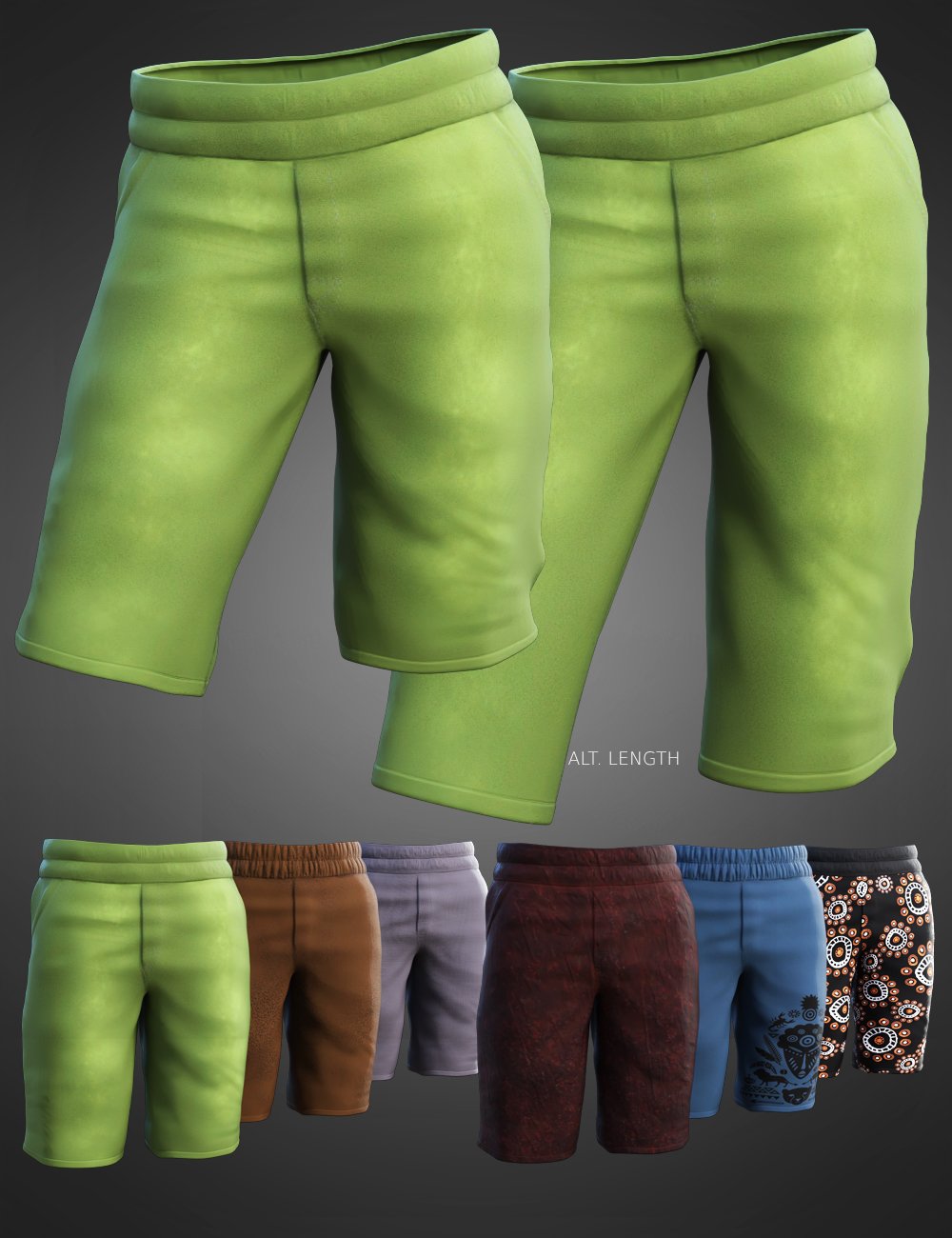 Dash Outfit dForce Shorts for Genesis 8 and 8.1 Males by: MadaSade, 3D Models by Daz 3D