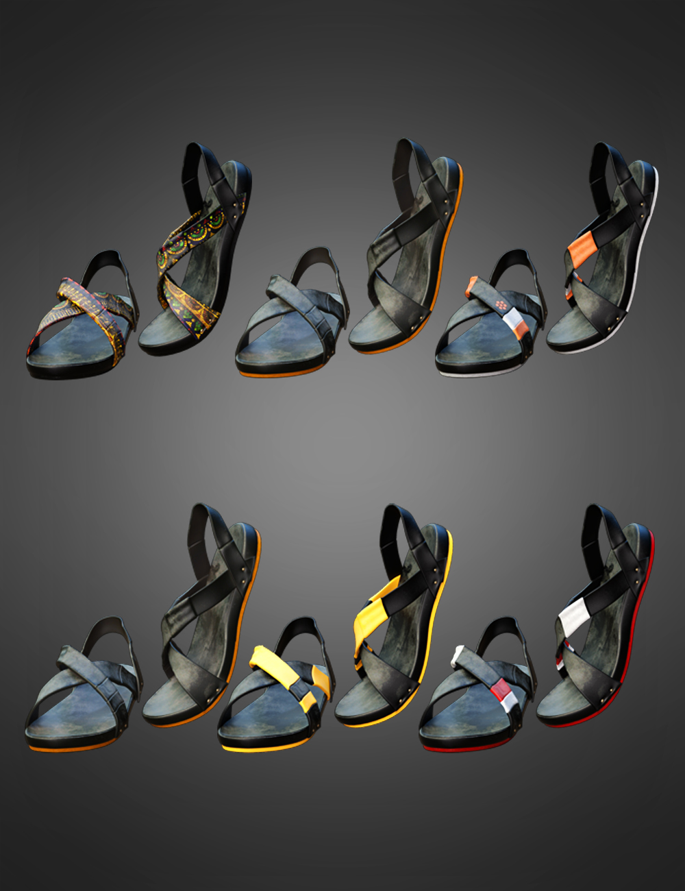 Dash Outfit Sandals for Genesis 8 and 8.1 Males by: MadaSade, 3D Models by Daz 3D