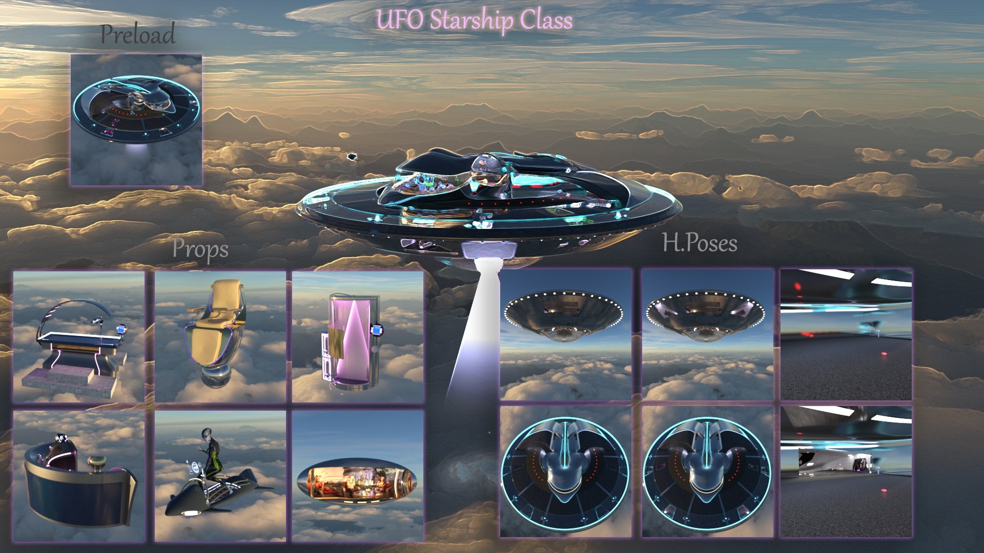 PW UFO Starship Class by: PW Productions, 3D Models by Daz 3D