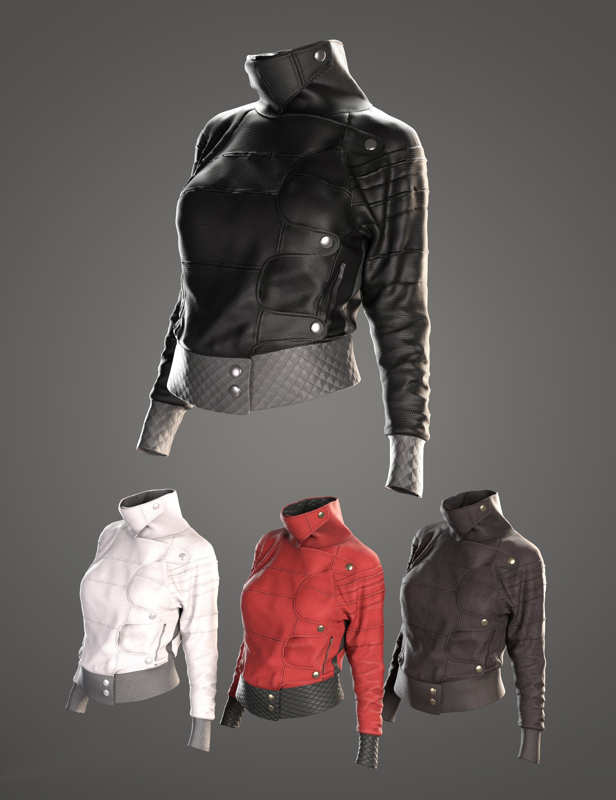 Time Jumper HD Outfit dForce Jacket for Genesis 8 and 8.1 Females
