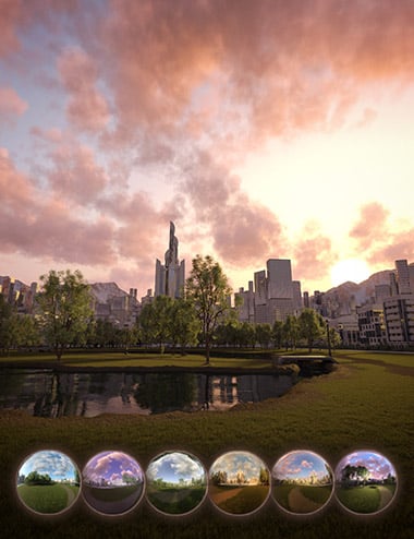 Future City Park - 8k HDRI Scenes by: DimensionTheory, 3D Models by Daz 3D