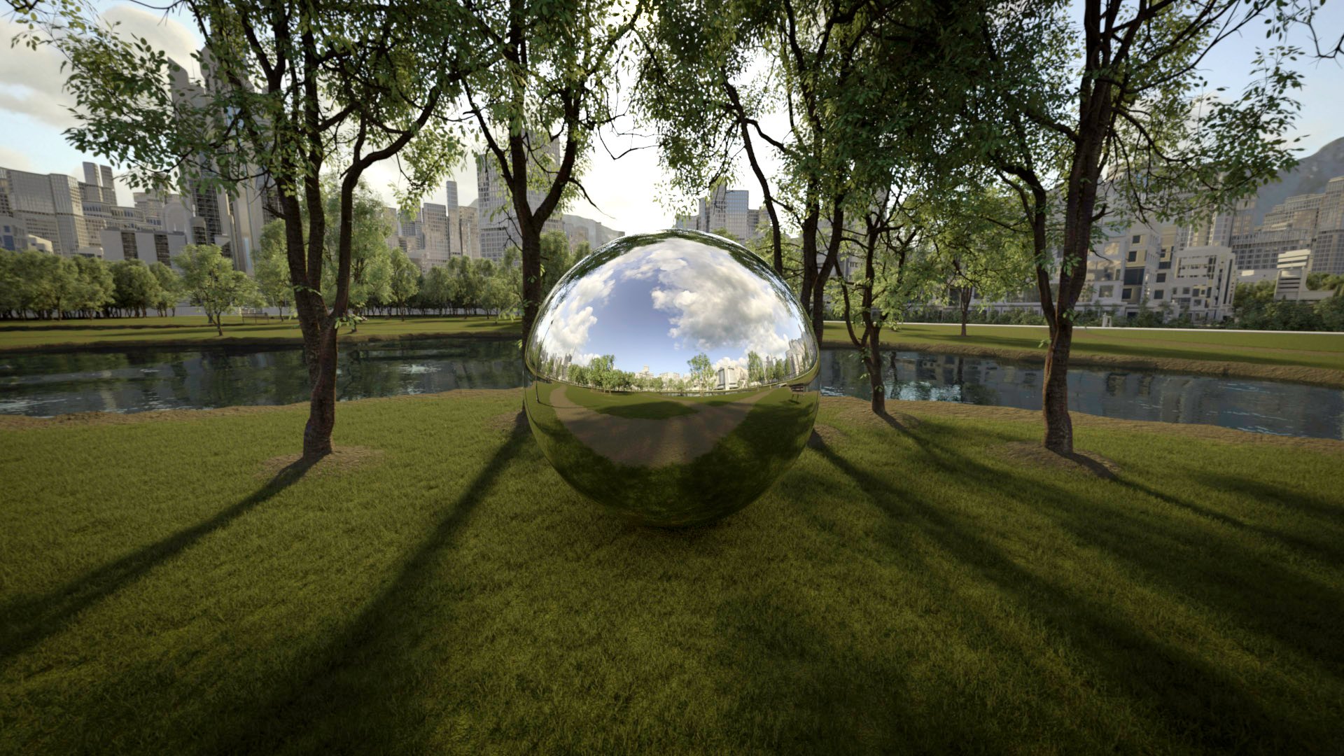 Future City Park - 8k HDRI Scenes by: DimensionTheory, 3D Models by Daz 3D