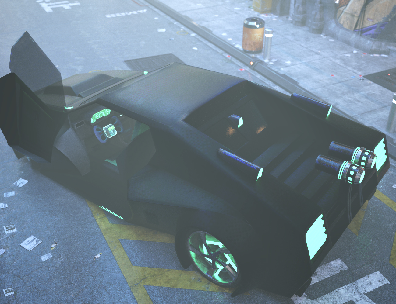 Cyberpunk Sports Car by: Xivon, 3D Models by Daz 3D