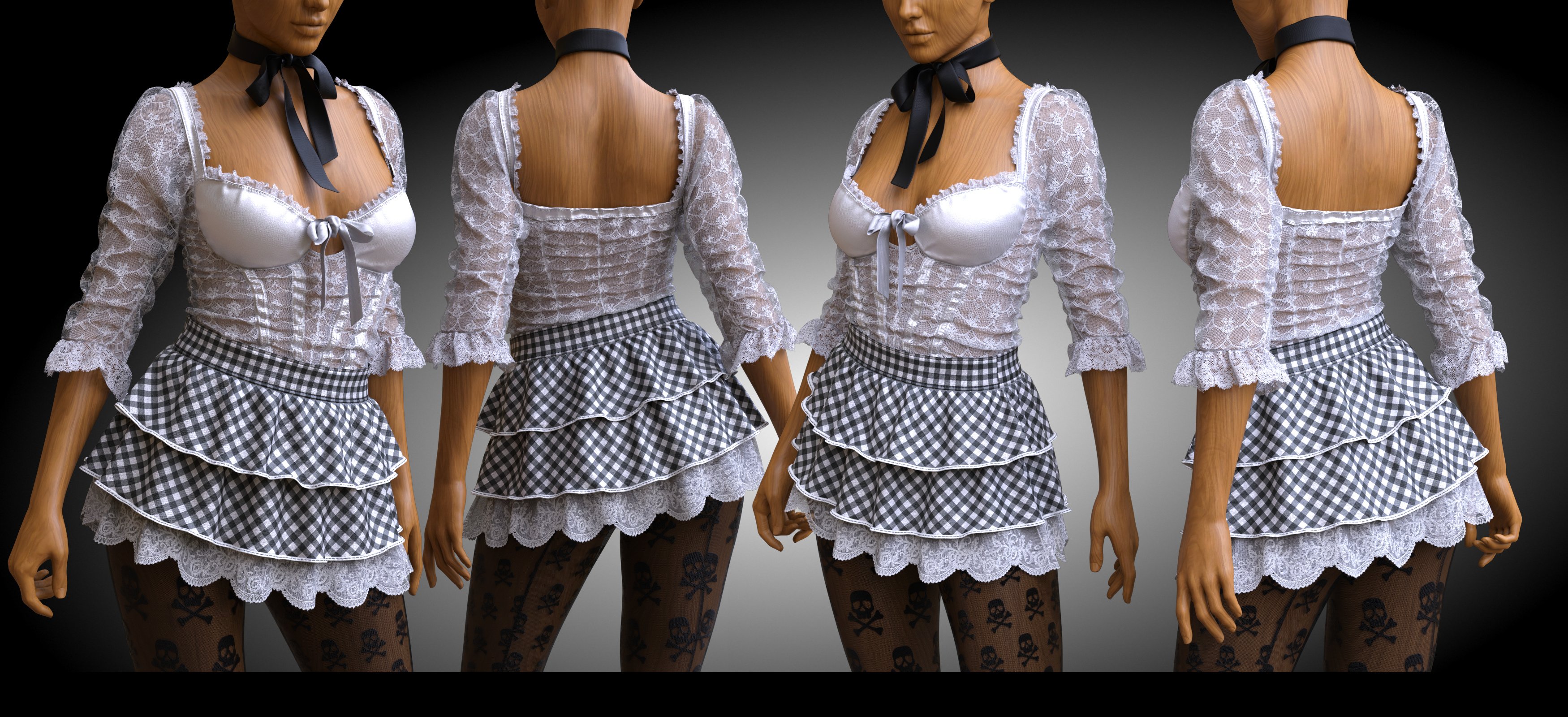 dForce Sweet Chaoz Outfit for Genesis 8 and 8.1 Females by: Linday, 3D Models by Daz 3D