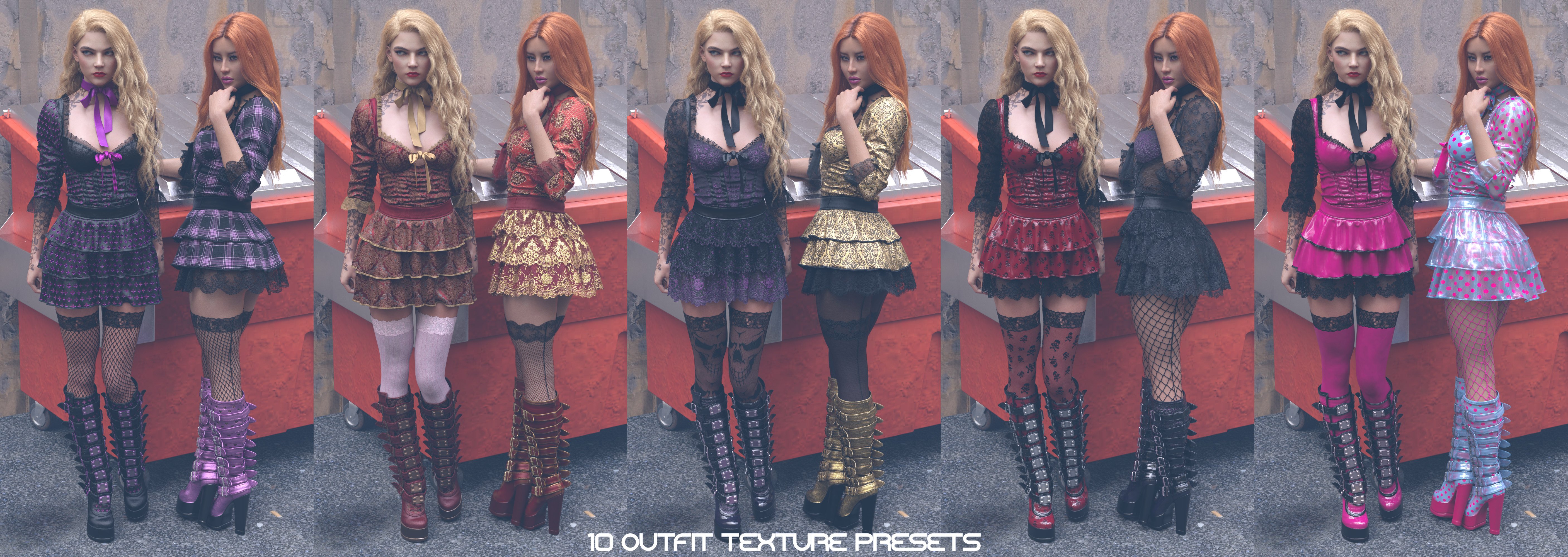 Sweet Chaoz Outfit Textures by: Linday, 3D Models by Daz 3D