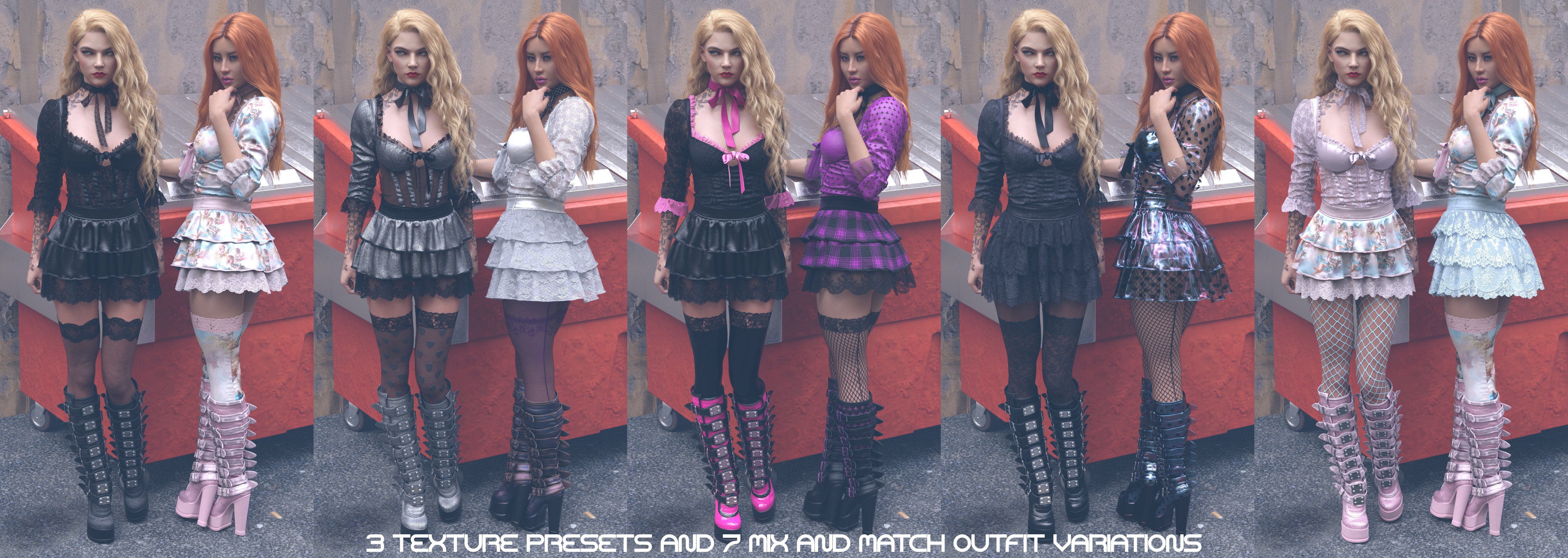 Sweet Chaoz Outfit Textures by: Linday, 3D Models by Daz 3D