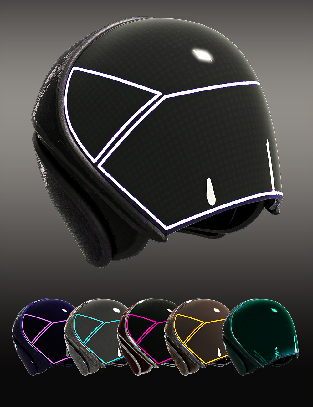 Sci-fi Rebel Rider Outfit Helmet for Genesis 8.1 Female