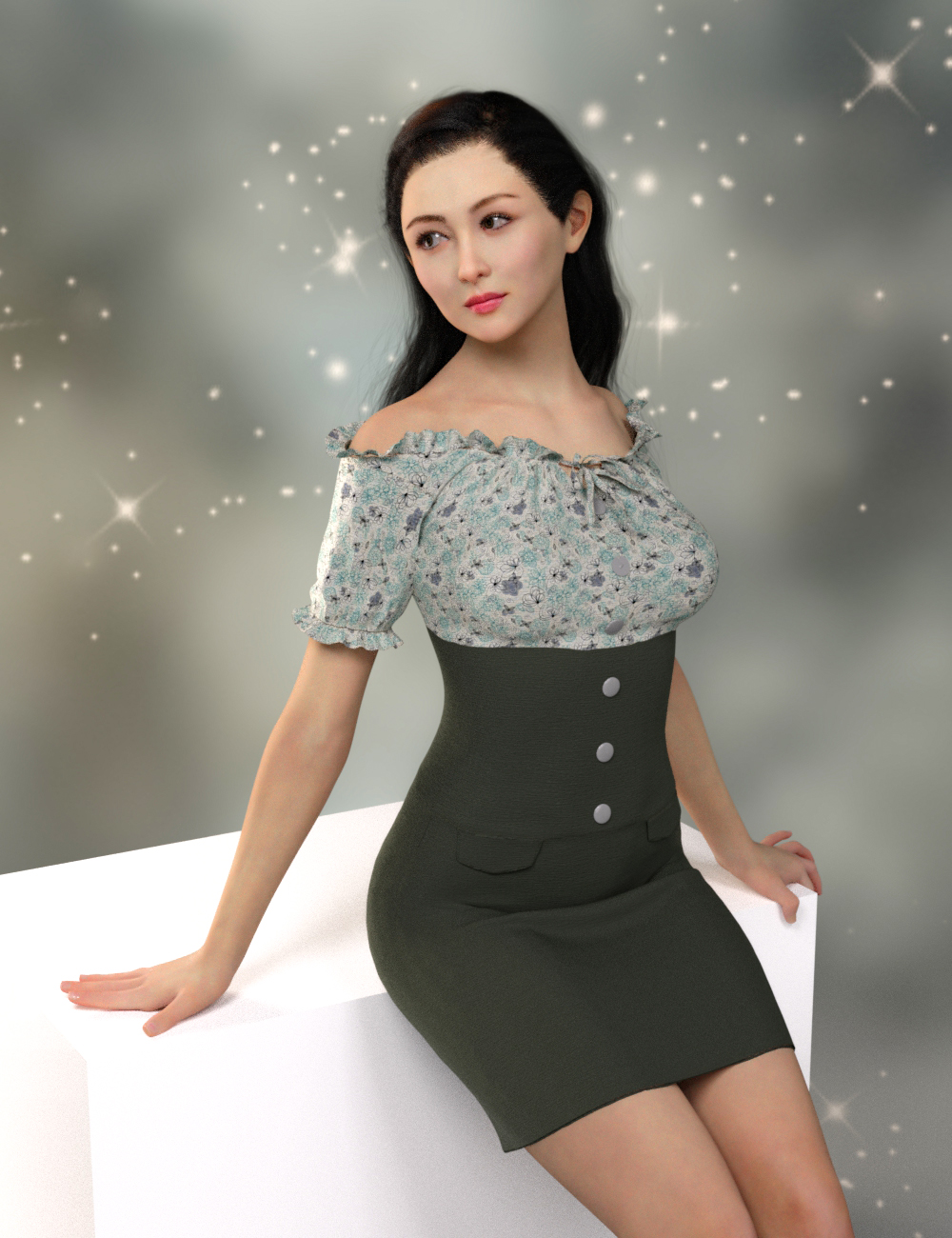dForce MK Strapless Tight Dress for Genesis 8 and 8.1 Females by: wsmonkeyking, 3D Models by Daz 3D