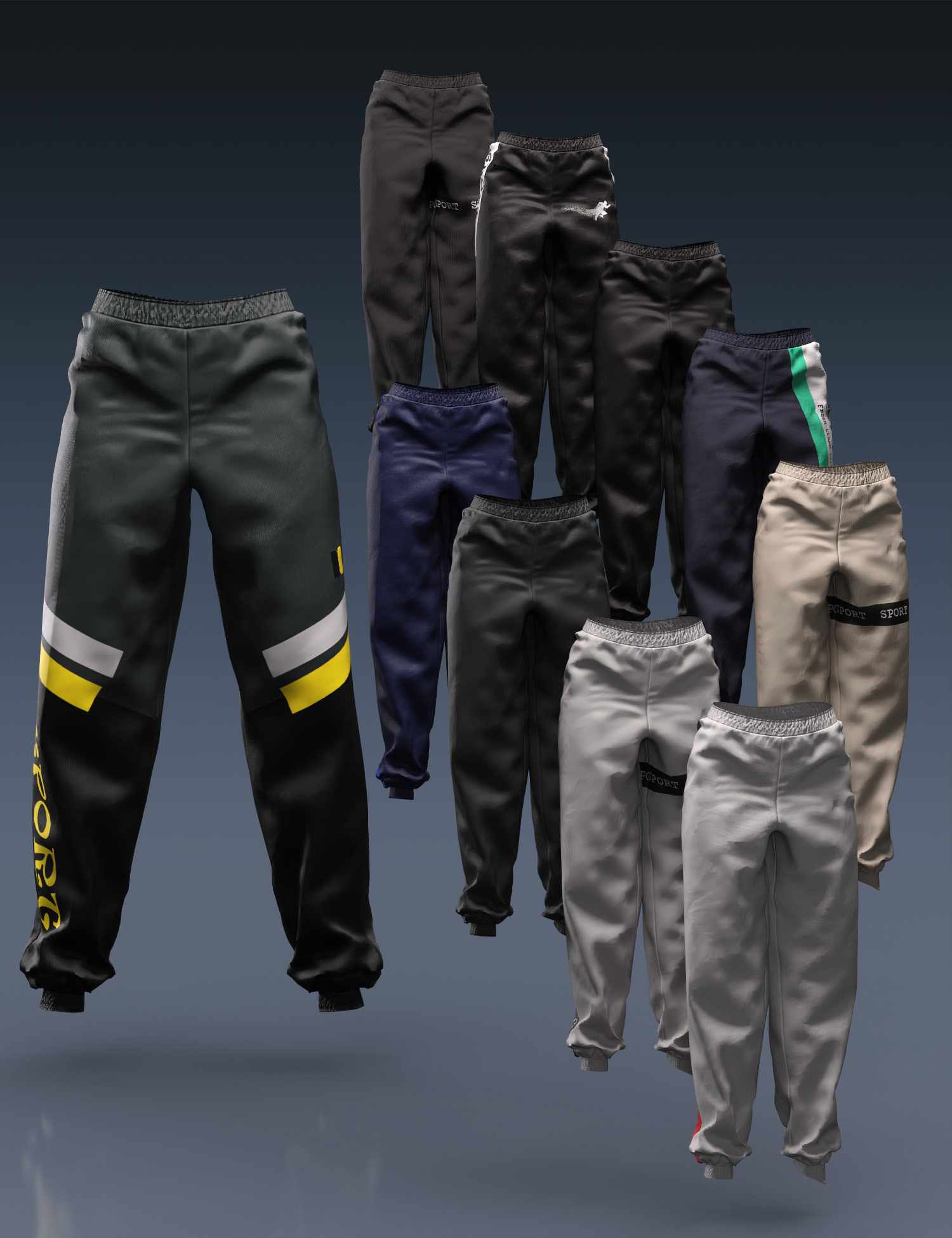 Sport Suit dForce Pants for Genesis 8 and 8.1 Females by: fefecoolyellow, 3D Models by Daz 3D