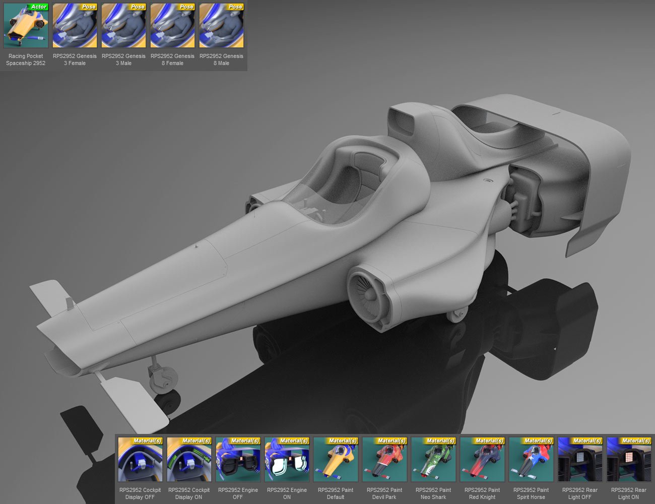 Racing Pocket Spaceship 2952 Racing Pocket Spaceship 2952 by: ile-avalon, 3D Models by Daz 3D