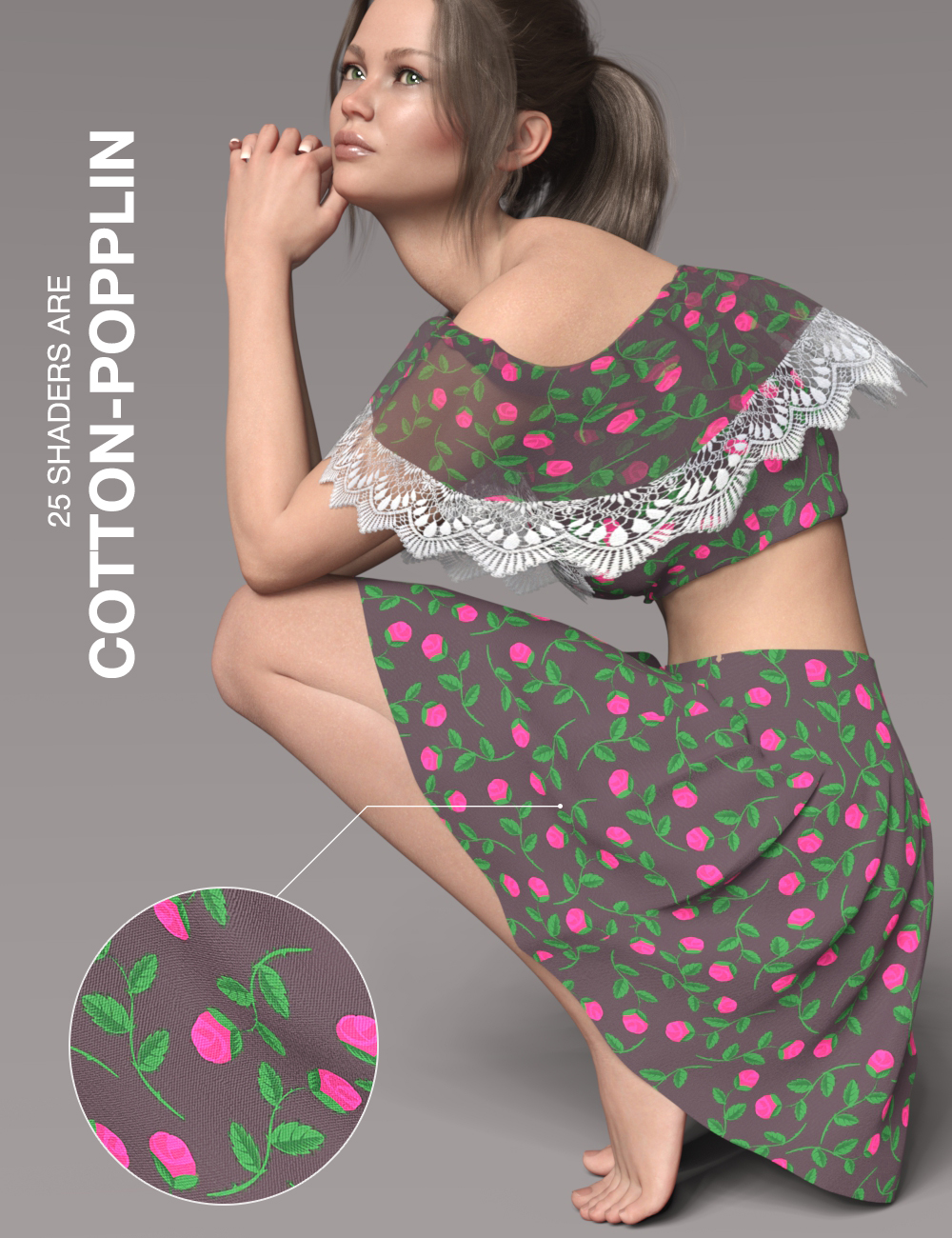 Floral Fabric - Iray Shaders by: Dimidrol, 3D Models by Daz 3D
