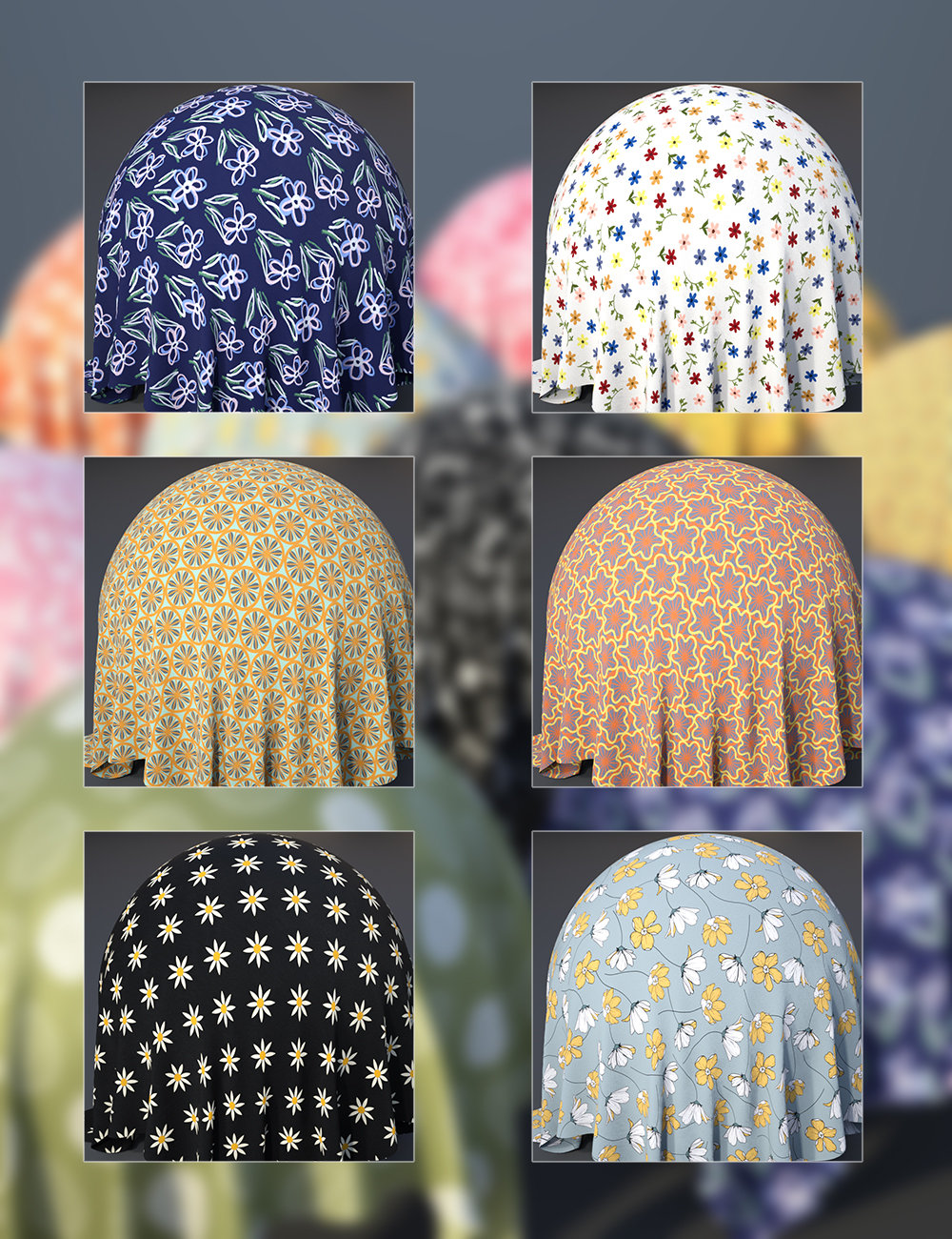 Floral Fabric - Iray Shaders by: Dimidrol, 3D Models by Daz 3D