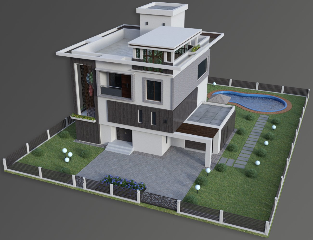 Modern House 3 by: petipet, 3D Models by Daz 3D