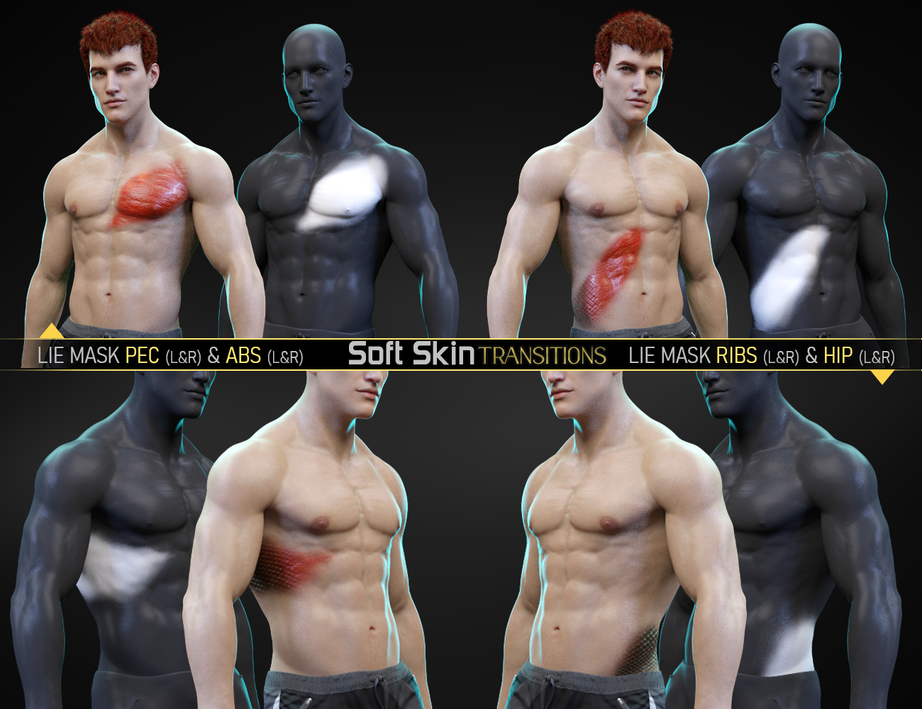 Soft Skin Transitions for Genesis 8 and 8.1 Males by: FenixPhoenixEsid, 3D Models by Daz 3D