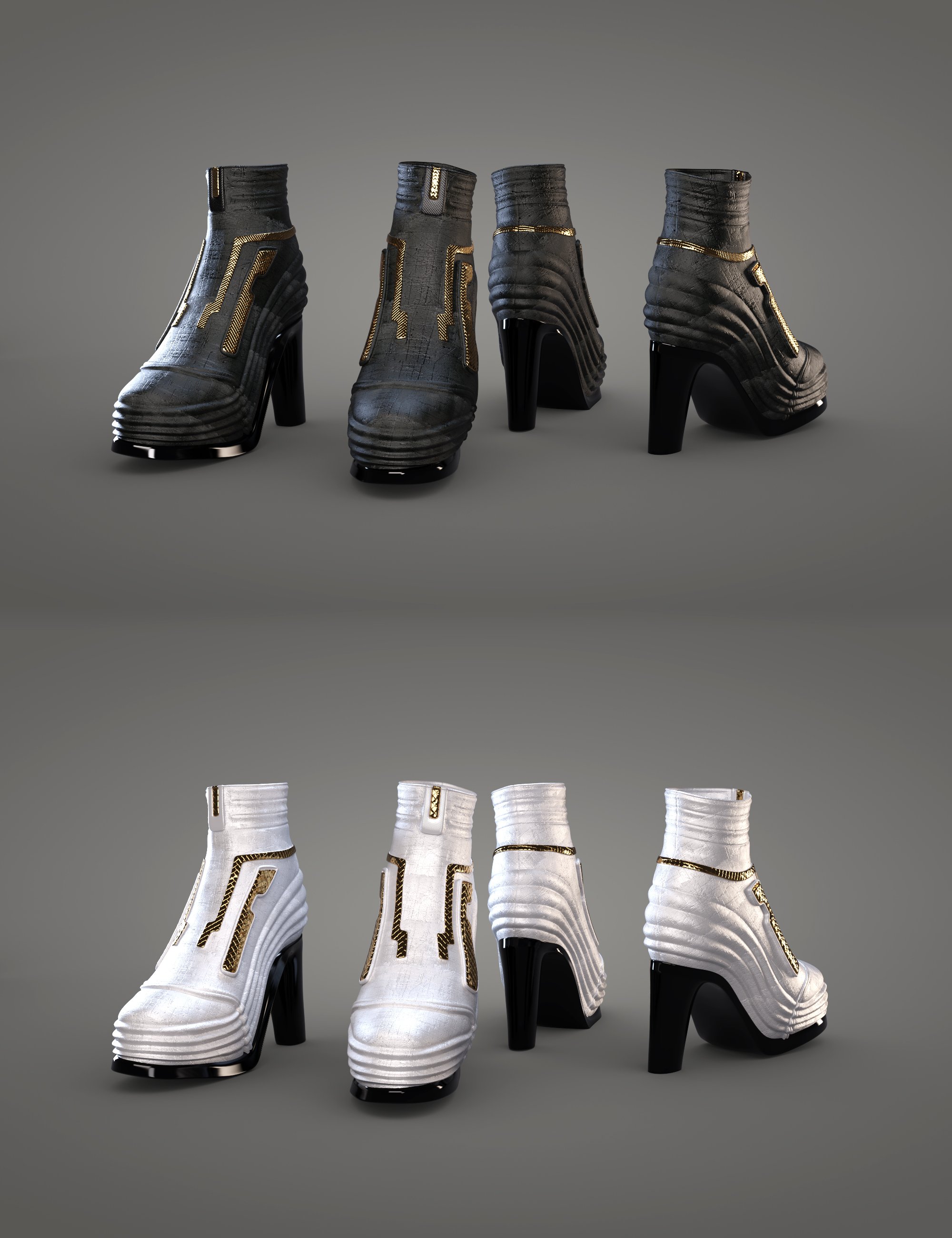 Virtual Dryad Outfit Boots for Genesis 8 and 8.1 Females by: 4blueyesbucketload3d, 3D Models by Daz 3D