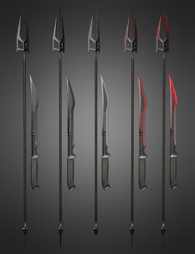 Lethal Knives and Staves for Genesis 8 V01 by: fjaa3d, 3D Models by Daz 3D
