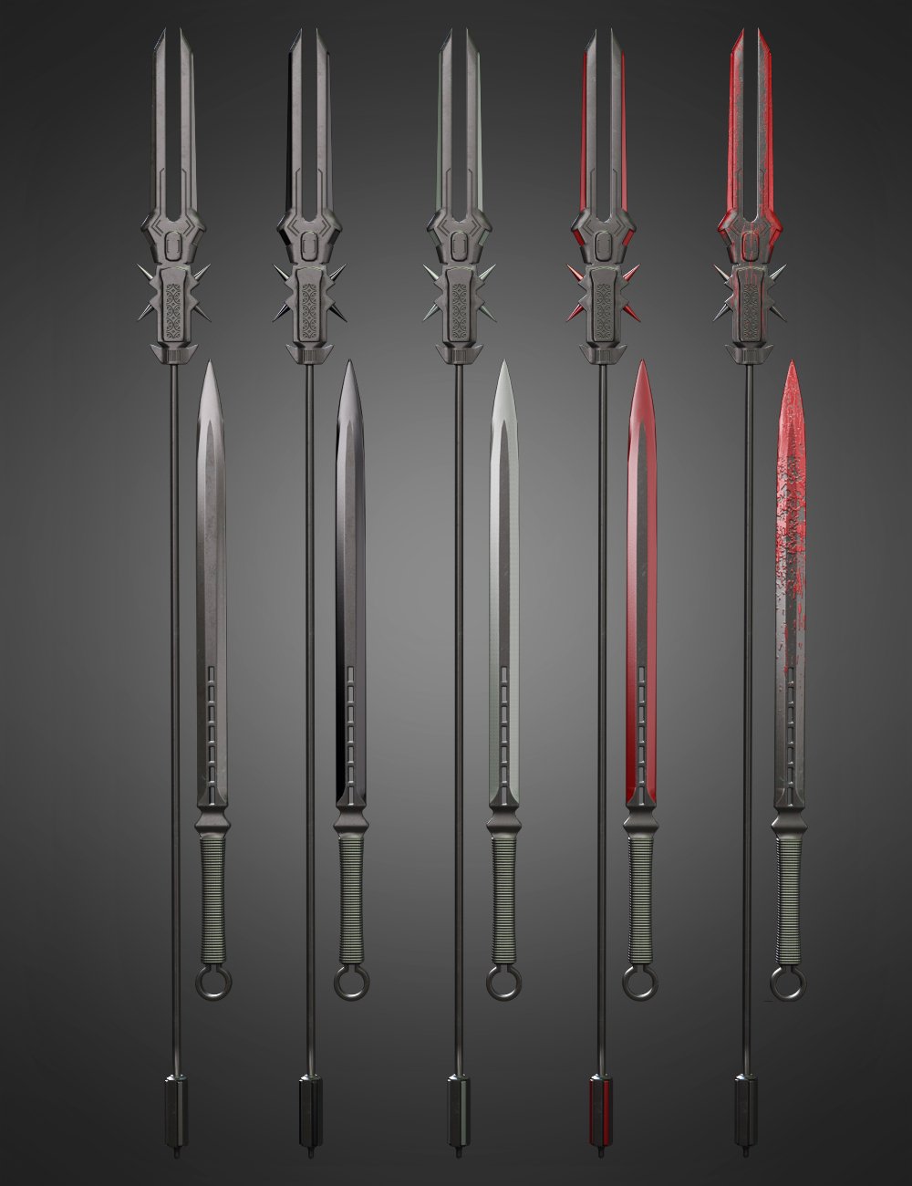 Lethal Knives and Staves for Genesis 8 V03 by: fjaa3d, 3D Models by Daz 3D