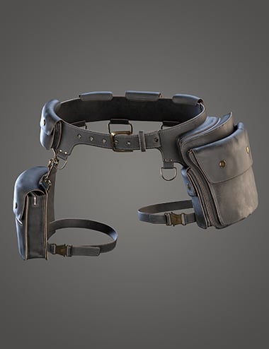 Rebel Outfit Belt with Bags for Genesis 8 Females
