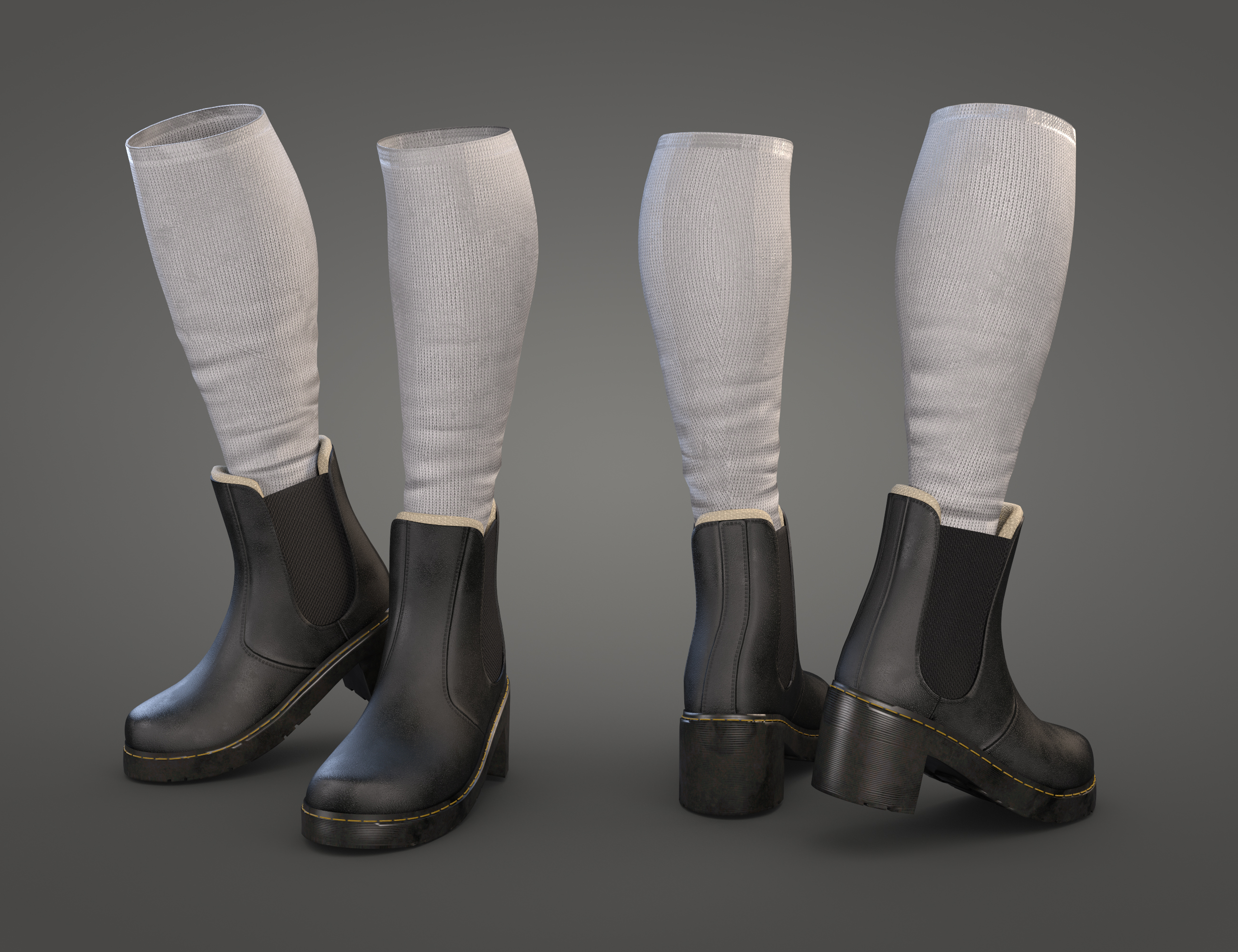 Rebel Outfit Boots and Socks for Genesis 8 Females by: fjaa3d, 3D Models by Daz 3D