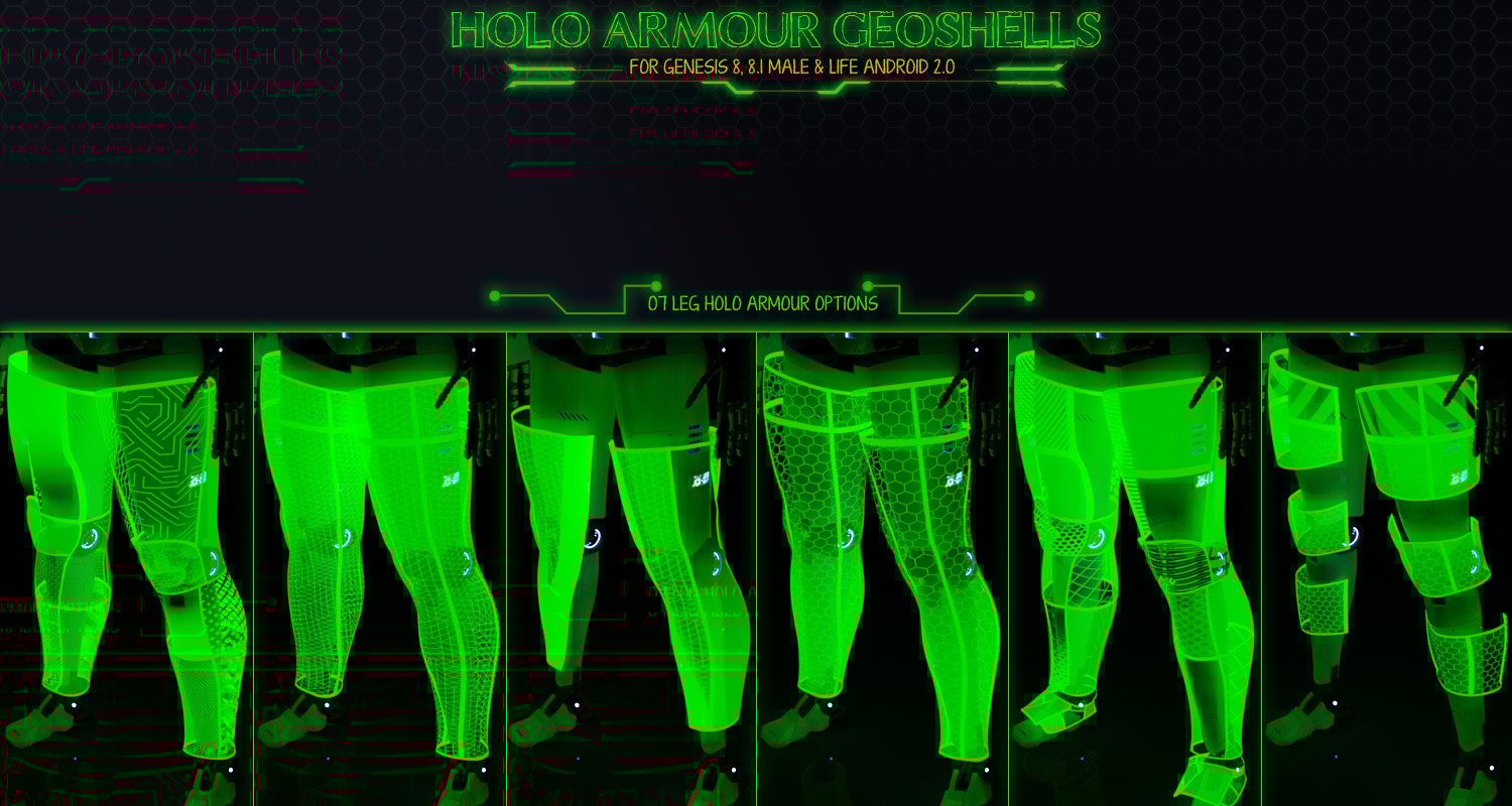 Holo Shield Geoshells for Genesis 8 and 8.1 Male and Life 2.0 Android Holo Shield Geoshells for Genesis 8 and 8.1 Male and Life 2.0 Android by: ForbiddenWhispers, 3D Models by Daz 3D