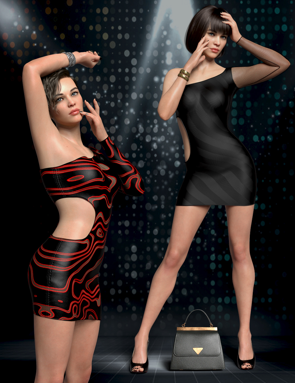 dForce Wild Dream Outfit Set for Genesis 8 and 8.1 Females by: 3dLab, 3D Models by Daz 3D