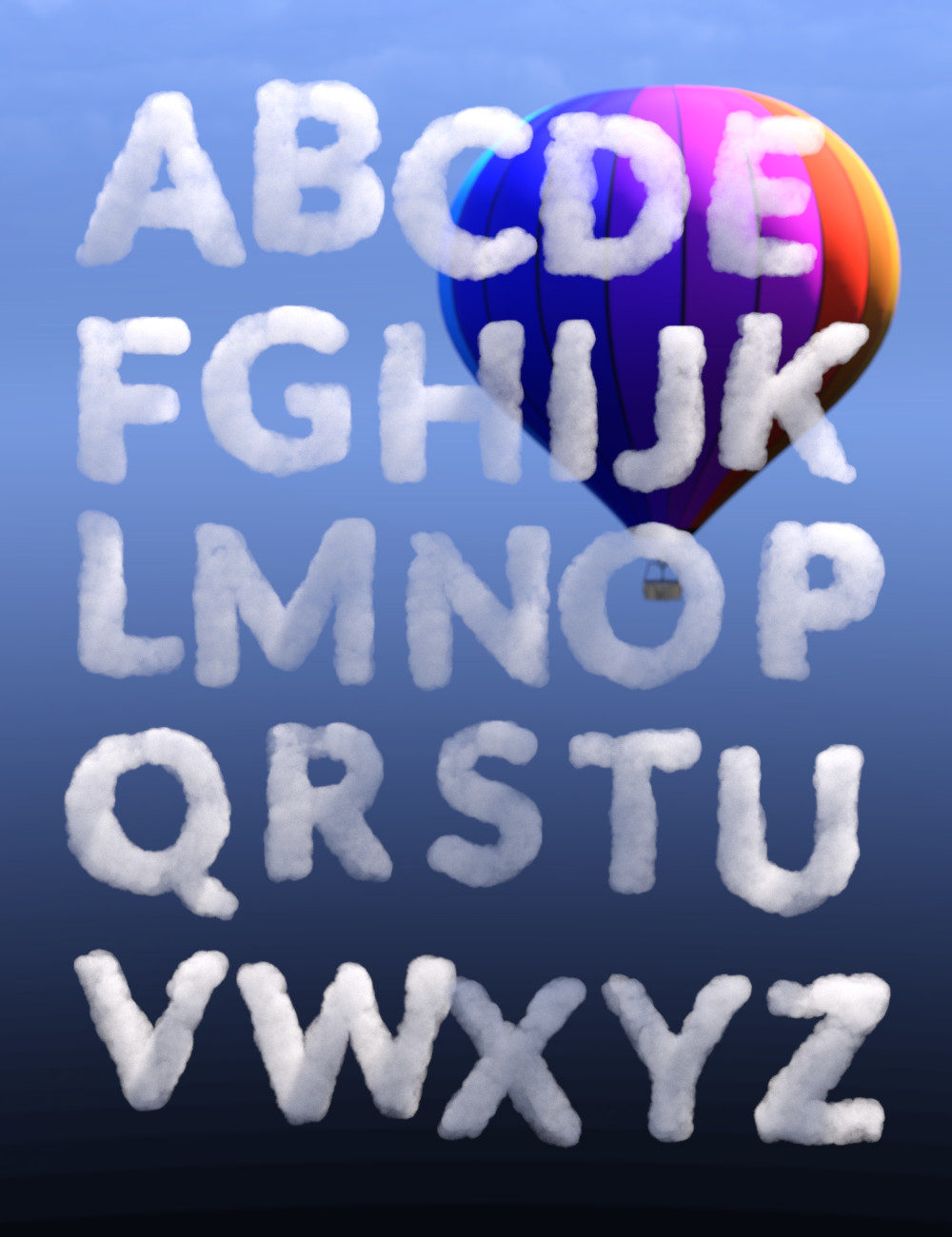 Cloud Alphabet by: Five13, 3D Models by Daz 3D