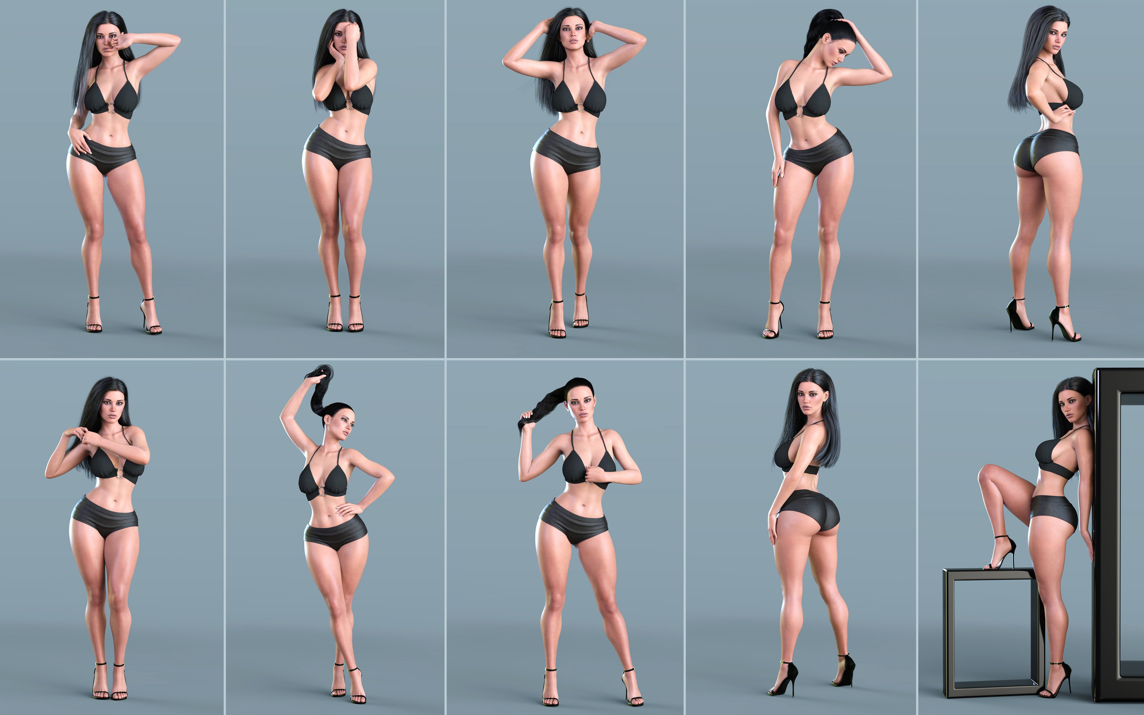 Z Hourglass Beauty Pose and Shape Mega Set by: Zeddicuss, 3D Models by Daz 3D