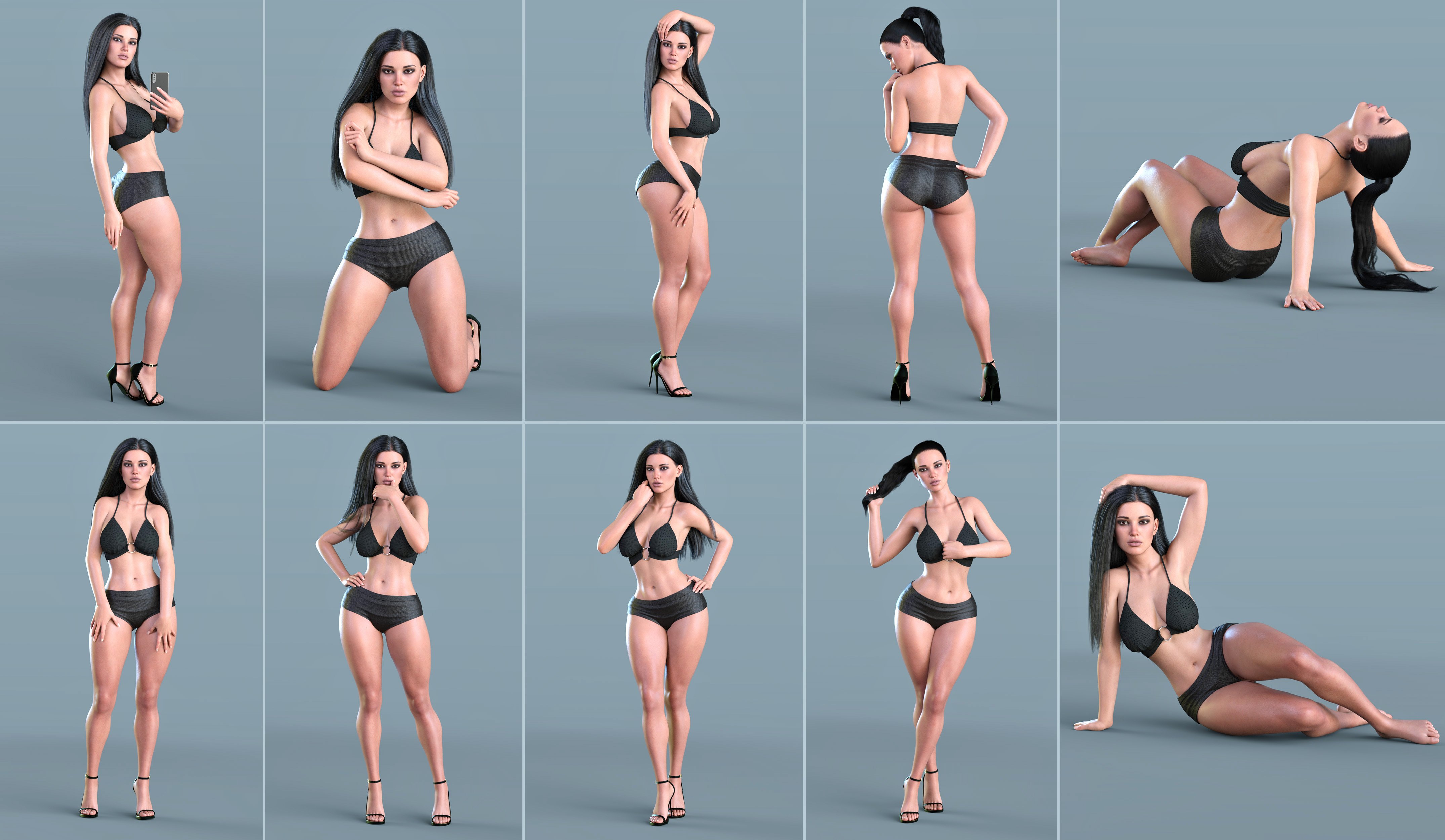 Z Hourglass Beauty Pose and Shape Mega Set by: Zeddicuss, 3D Models by Daz 3D
