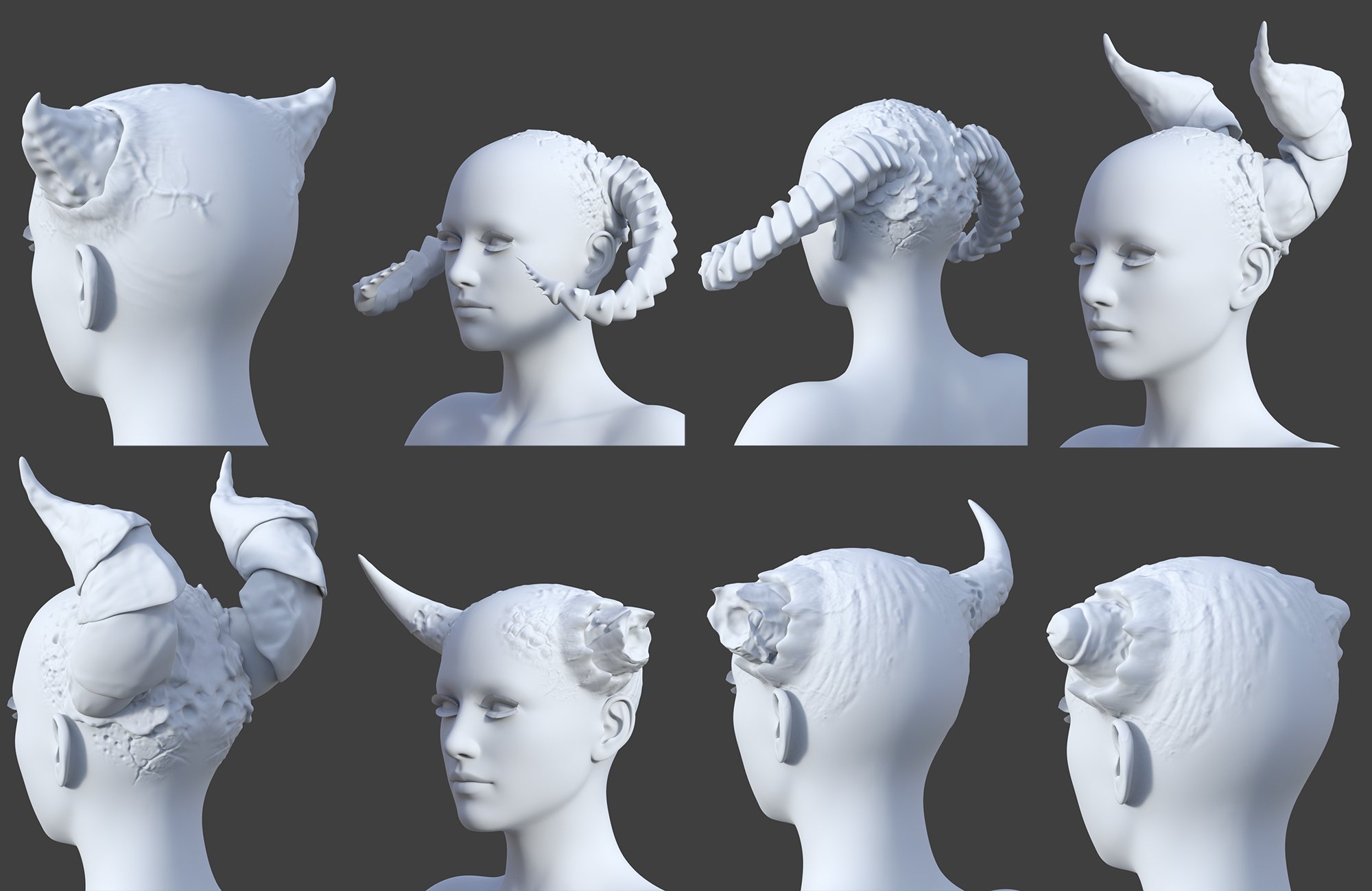 ND Fantasy Horns for Genesis 8.1 Female and Male by: Nathy Design, 3D Models by Daz 3D