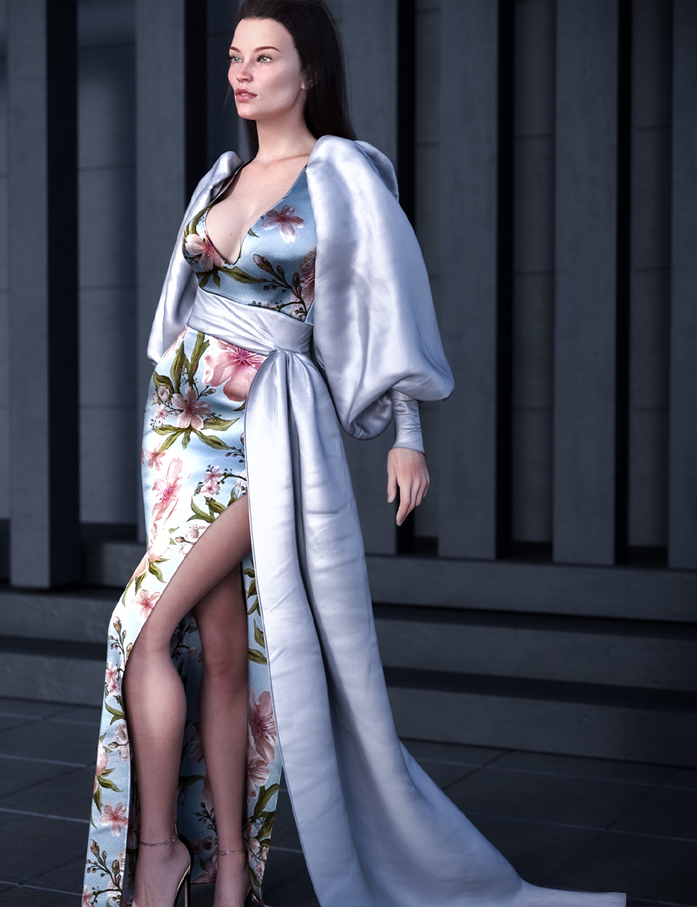 Evening Dress dForce Outfit for Genesis 8 and 8.1 Females by: fefecoolyellow, 3D Models by Daz 3D