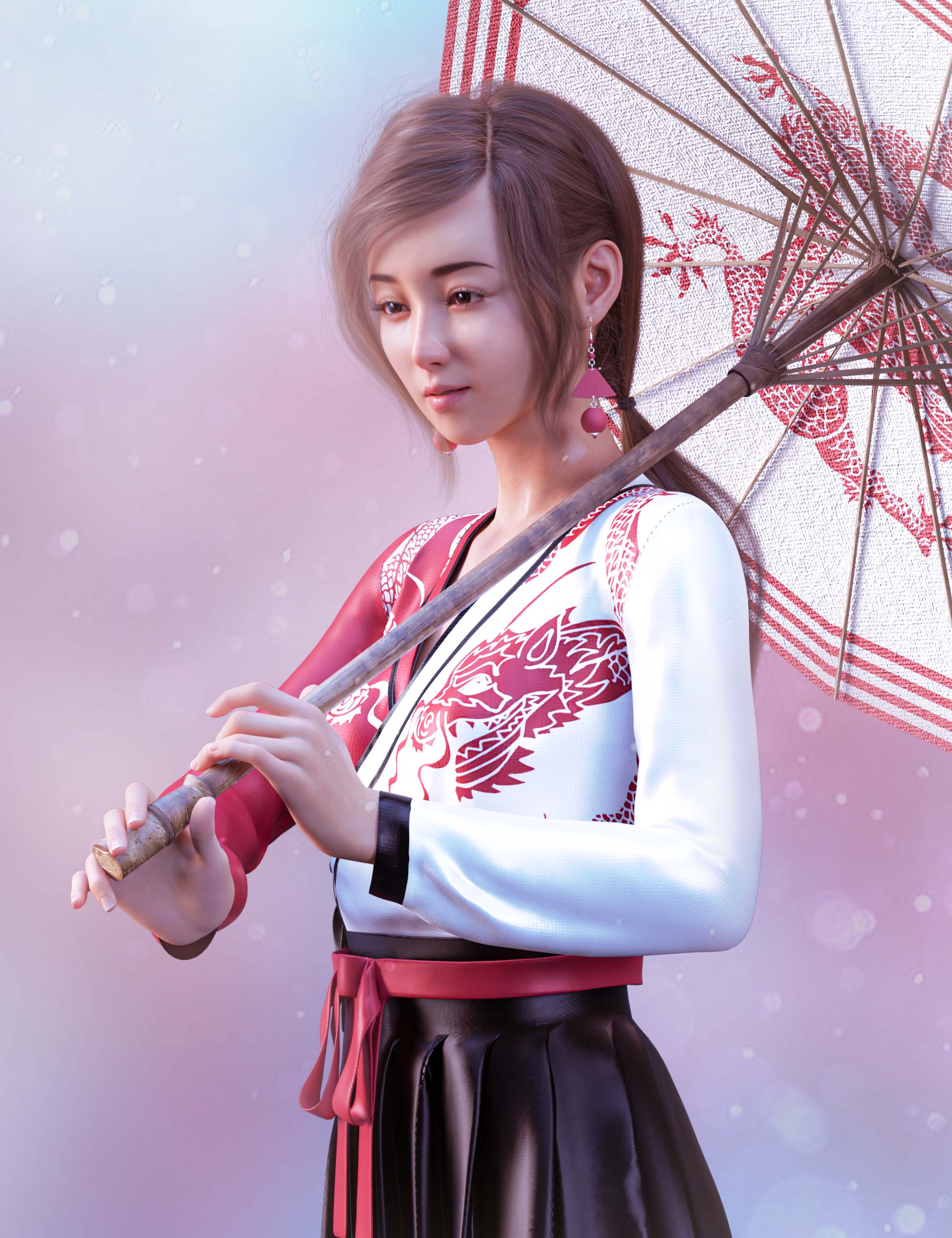 dForce Emiko Traditional Outfit for Genesis 8 and 8.1 Females by: Beautyworks, 3D Models by Daz 3D