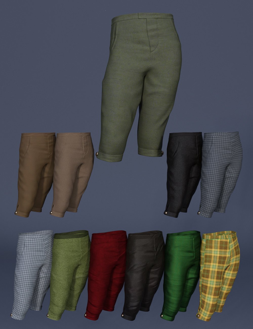 Leprechaun Outfit dForce Pants for Genesis 8 Males by: MadaJoeQuick, 3D Models by Daz 3D