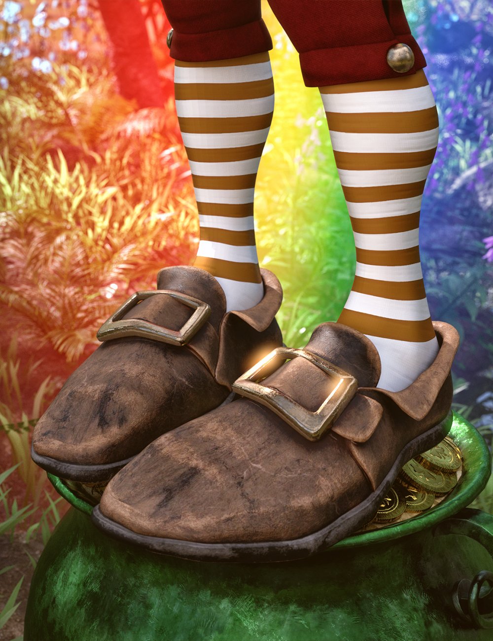 Leprechaun Outfit Shoes for Genesis 8 Males by: Mada, 3D Models by Daz 3D