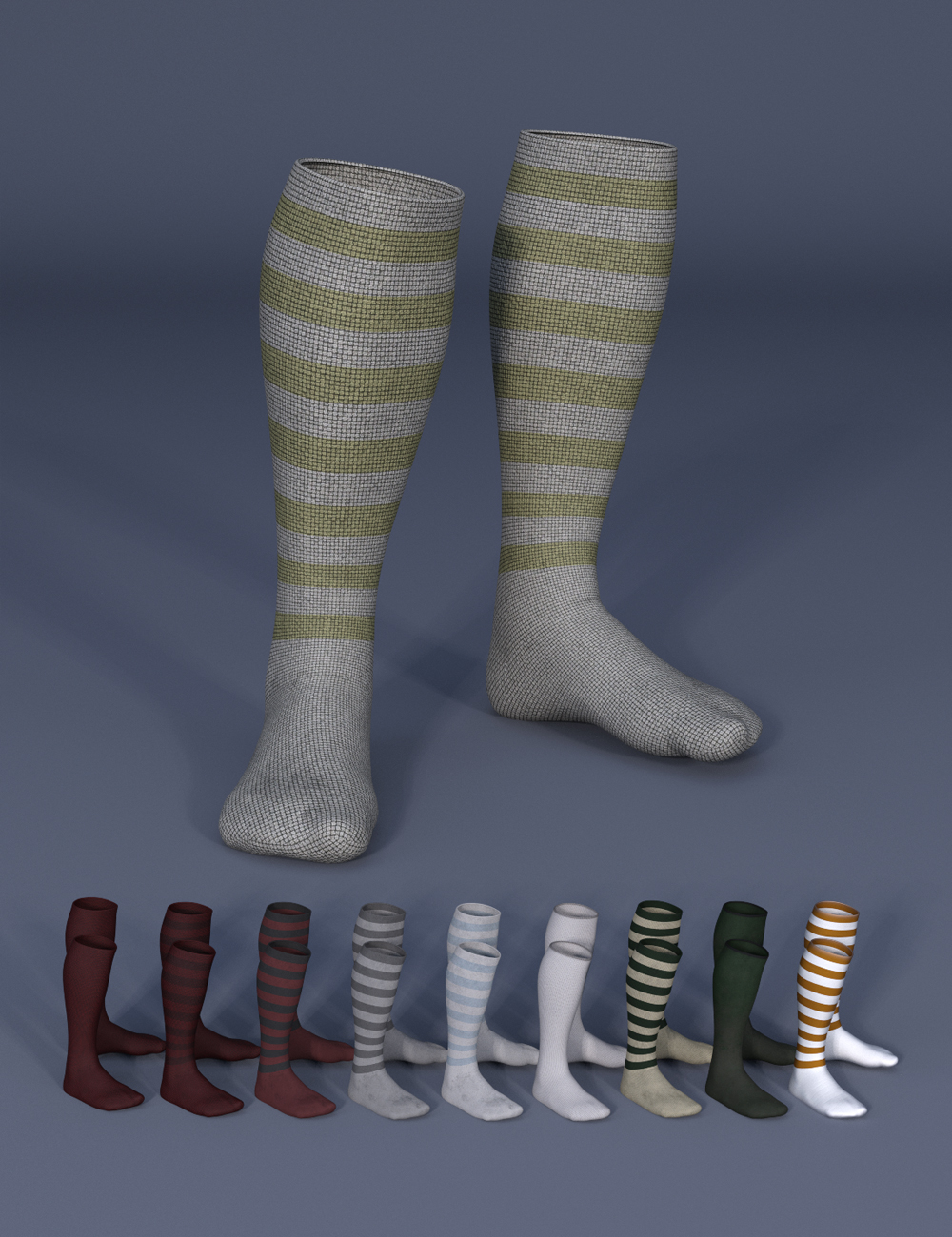 Leprechaun Outfit Socks for Genesis 8 Males by: MadaJoeQuick, 3D Models by Daz 3D