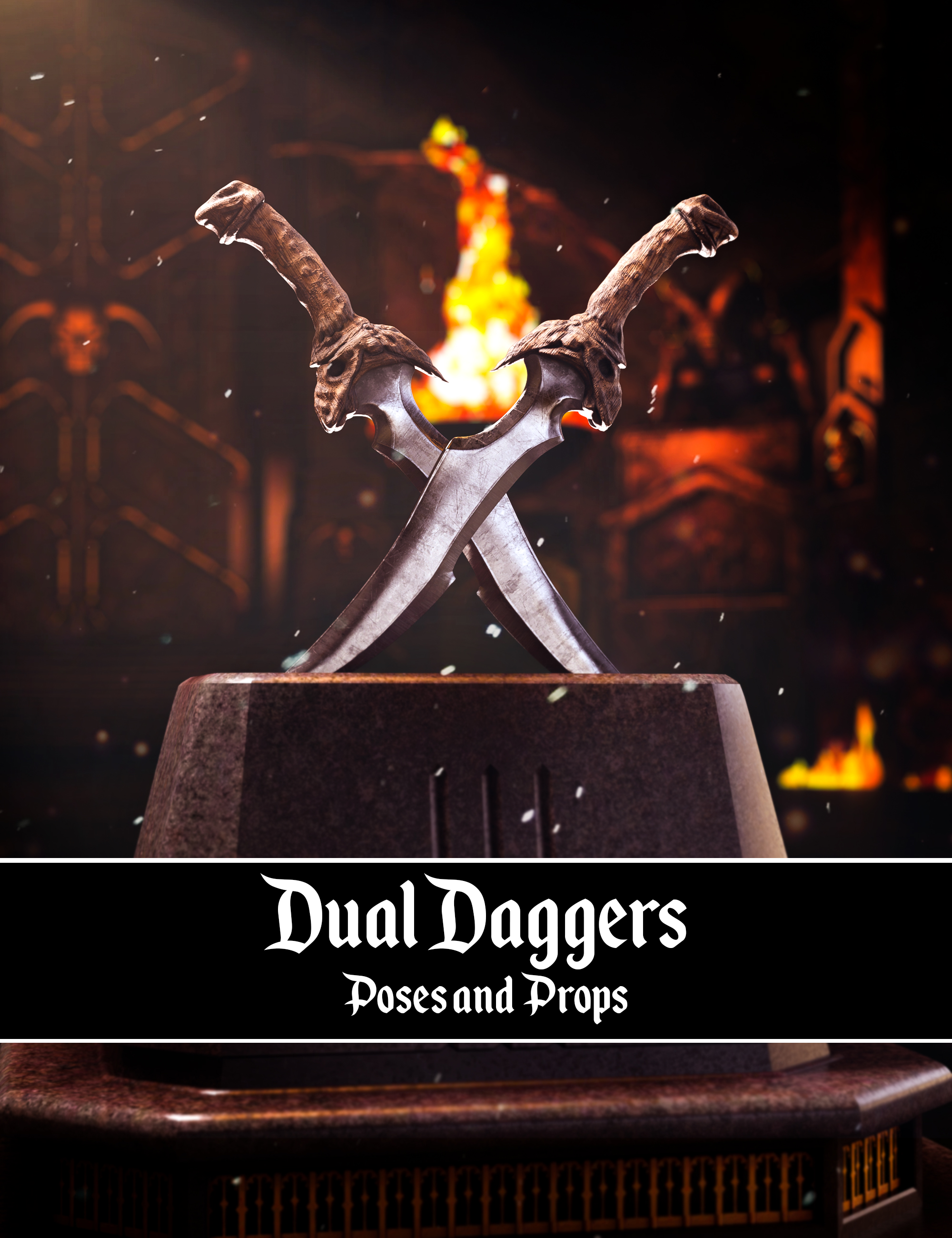 BW Dual Dagger Props and Poses for Genesis 8 and 8.1 by: Beautyworks, 3D Models by Daz 3D