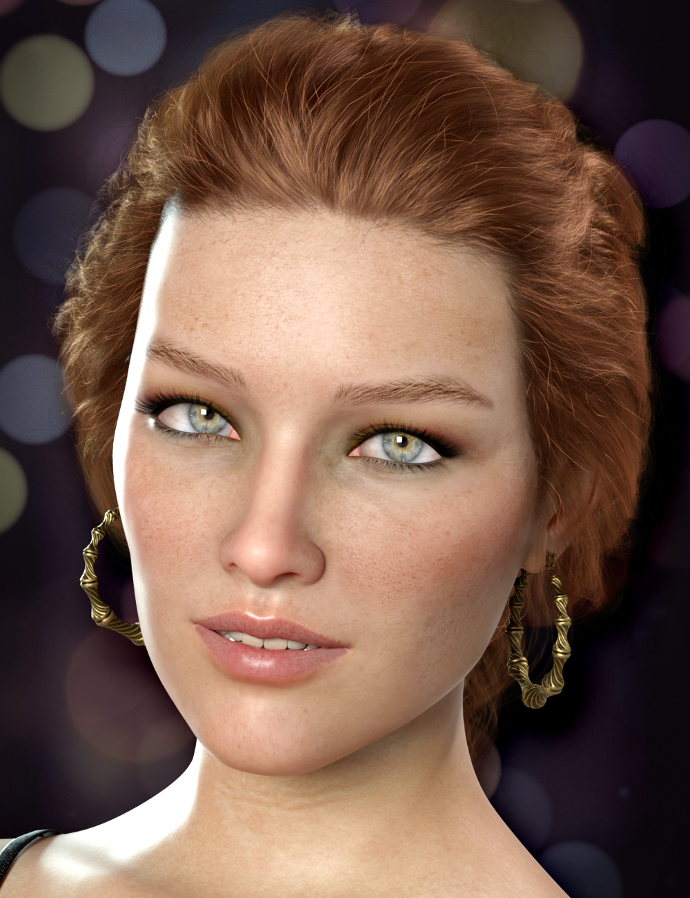 Hoop Earrings Delicate Style for Genesis 8 and 8.1 Females by: esha, 3D Models by Daz 3D