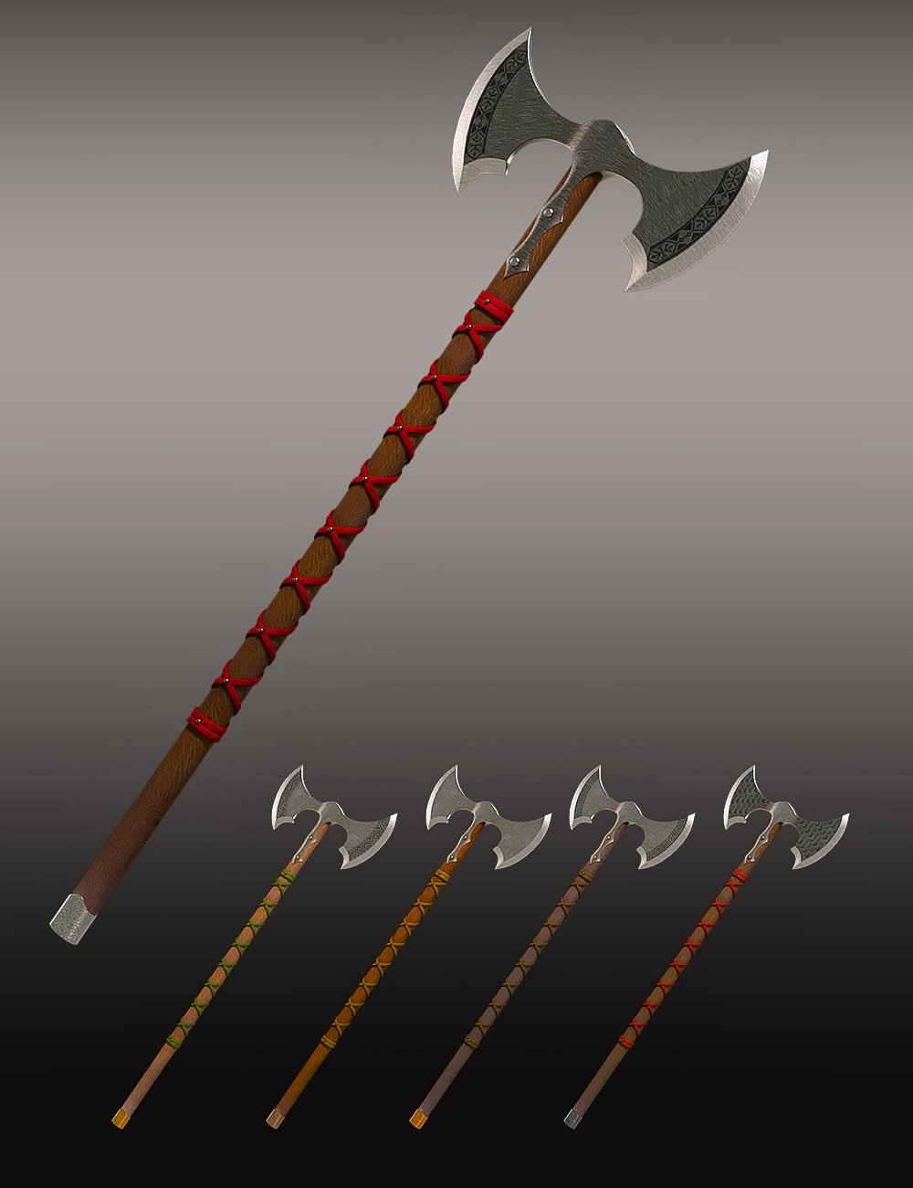 Iron Scale Armor Outfit Axe for Genesis 8 and 8.1 Males by: Kayjay, 3D Models by Daz 3D