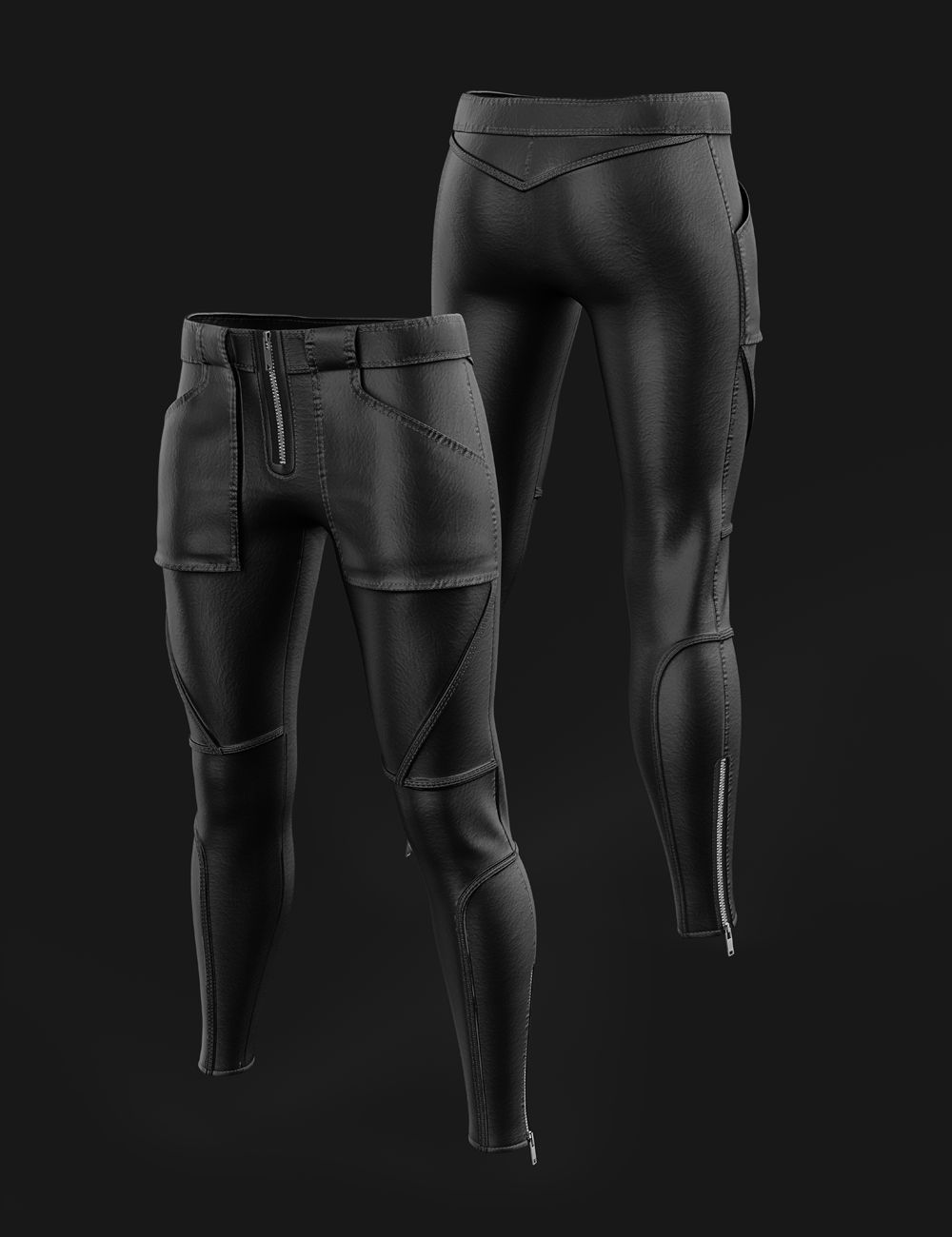 AJC Glamor Biker Outfit Pants for Genesis 8 and 8.1 Females by: adeilsonjc, 3D Models by Daz 3D