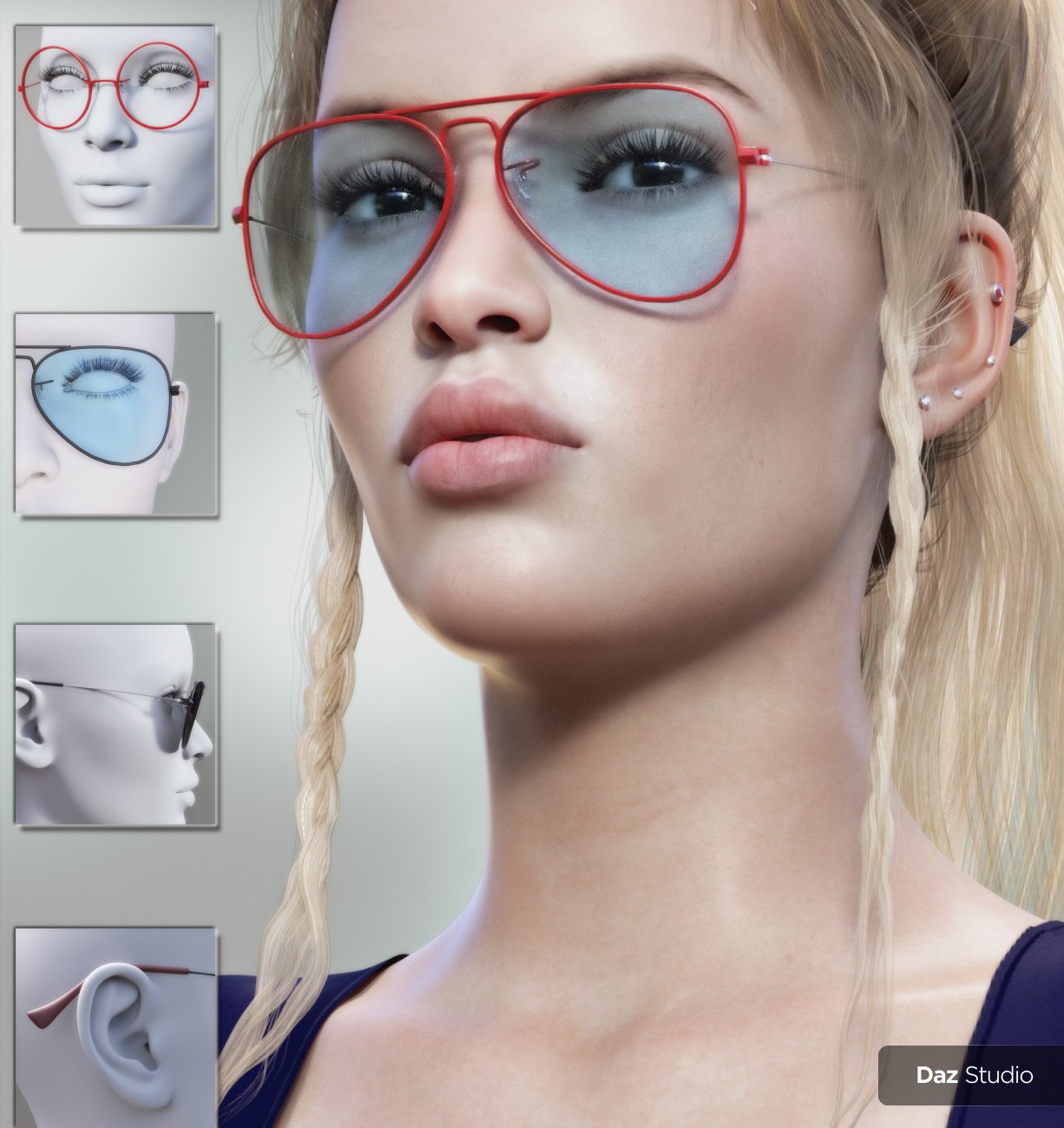 Essential Glasses by: Neikdian, 3D Models by Daz 3D