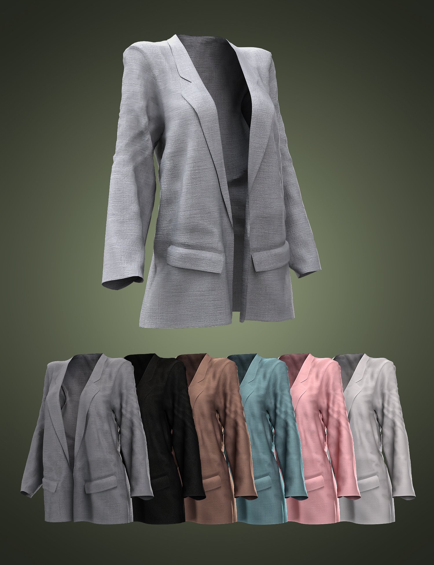 AMDU Outfit dForce Jacket for Genesis 8 and 8.1 Females by: chungdan, 3D Models by Daz 3D