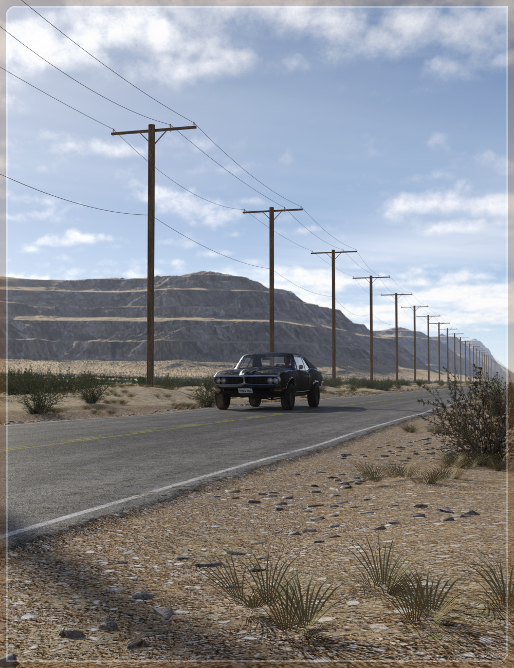 Easy Environments: Road to Nowhere by: Flipmode, 3D Models by Daz 3D
