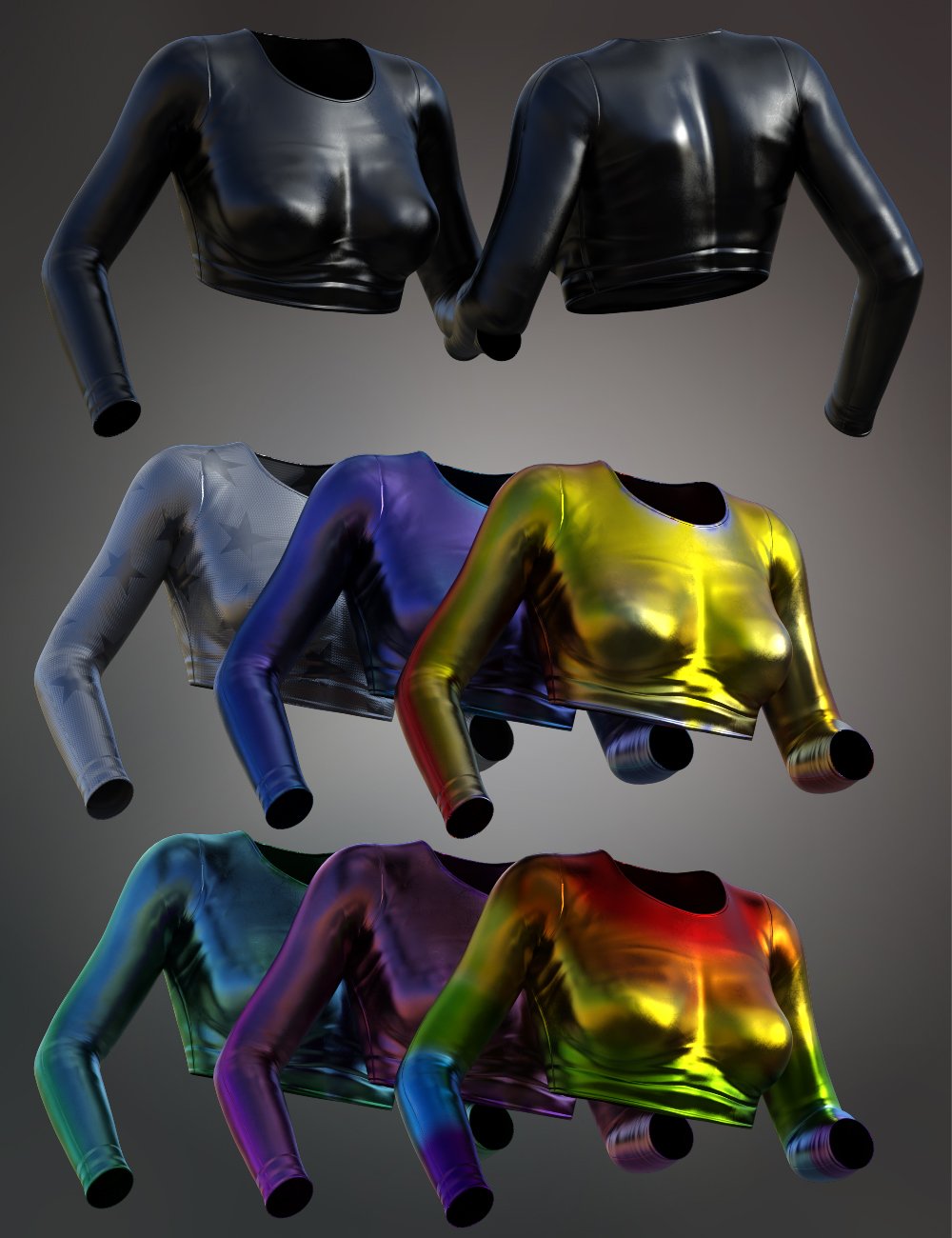 Gothic Style V5 Long-Sleeve Top for Genesis 8 and 8.1 Females by: fjaa3d, 3D Models by Daz 3D