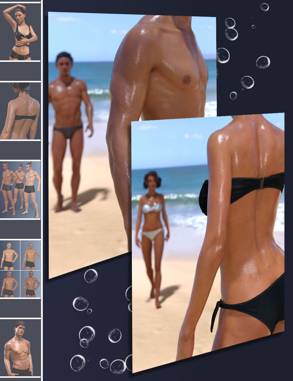 Wet and Tanned Skins for Genesis 8.1 Bundle by: V3Digitimes, 3D Models by Daz 3D